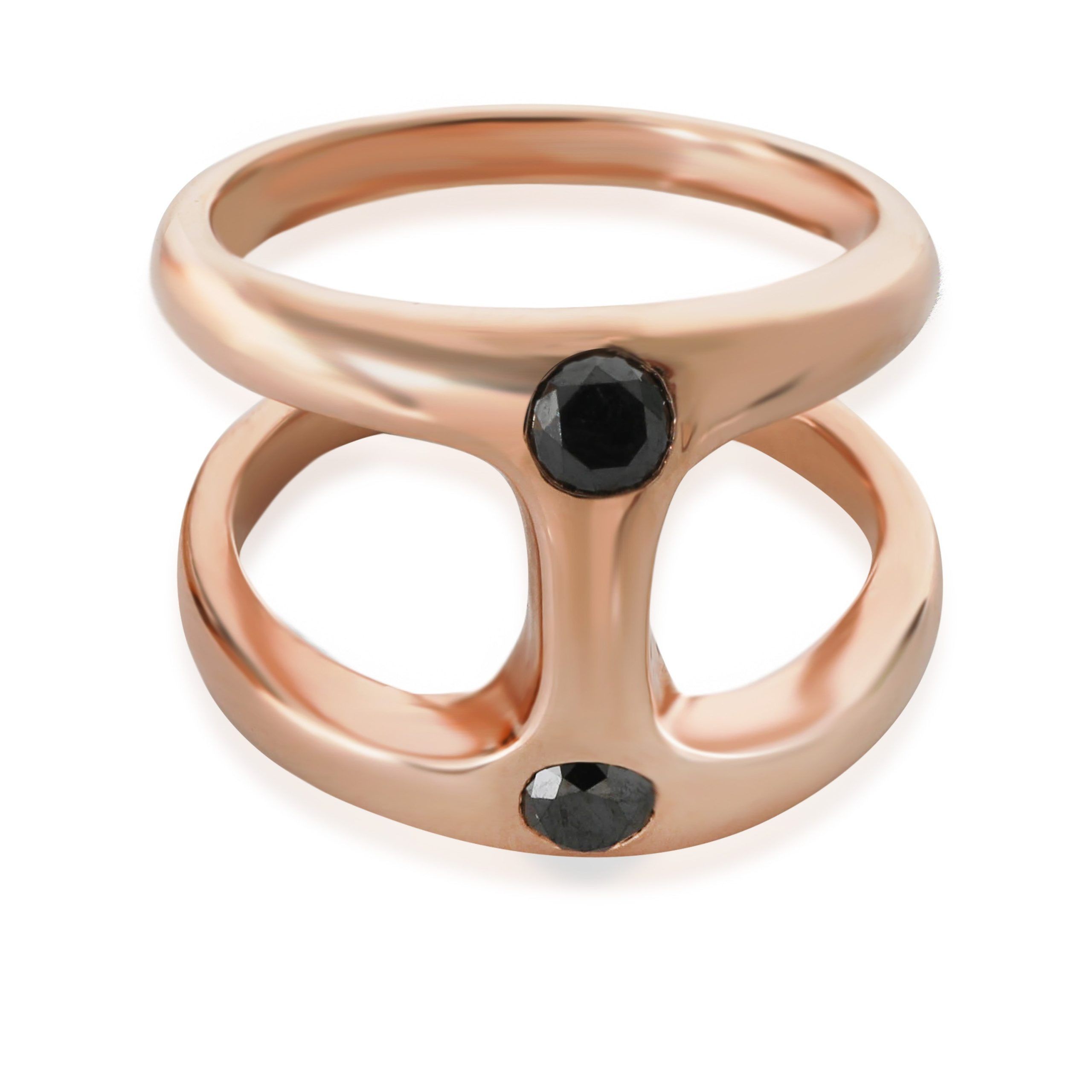image of David Yurman Hoorsenbuhs Brute Phantom Black Diamond Ring In 18K Rose Gold 0.30 Ctw, Women's