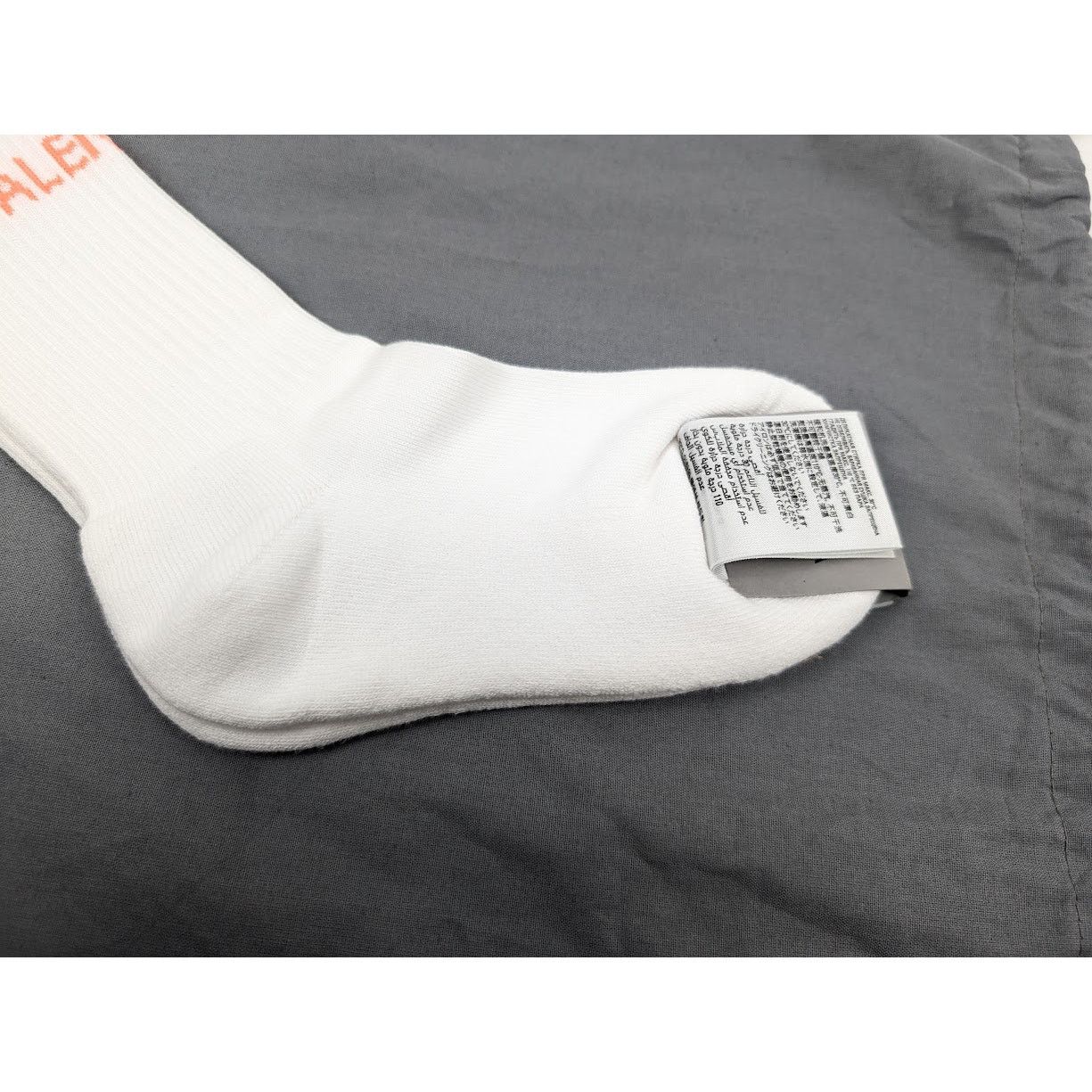 Balenciaga o1rshd1 Size: M / Tennis Cotton Socks in White/Orange Size ONE SIZE - 4 Thumbnail