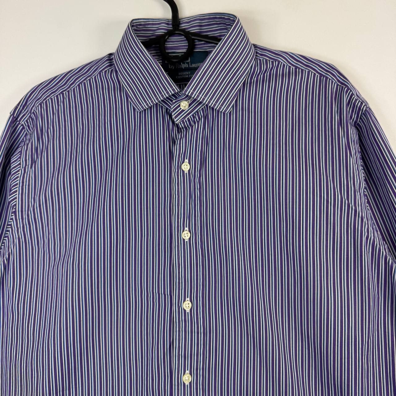 Polo Ralph Lauren Polo Ralph Lauren Regent Custom Fit Purple Striped 16.5 Size US XL / EU 56 / 4 - 2 Thumbnail