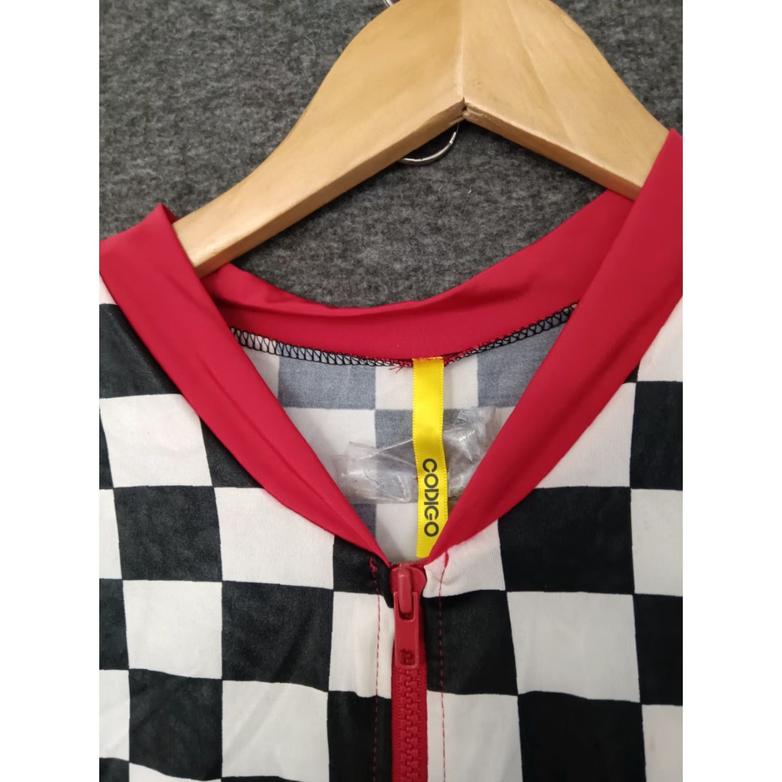 Vintage Codigo Women's One Piece Zip Checkerboard Style Swimsuit Size L Size ONE SIZE - 3 Thumbnail