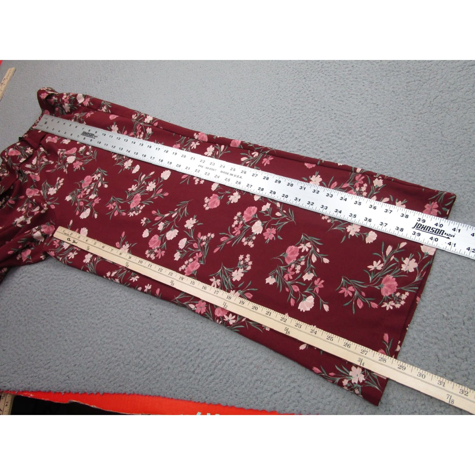 Torrid Torrid Dress Pants Womens 1 Red Floral Wide Leg Belted Elastic Waist Pull On Size 25" / US 0 / IT 36 - 4 Thumbnail