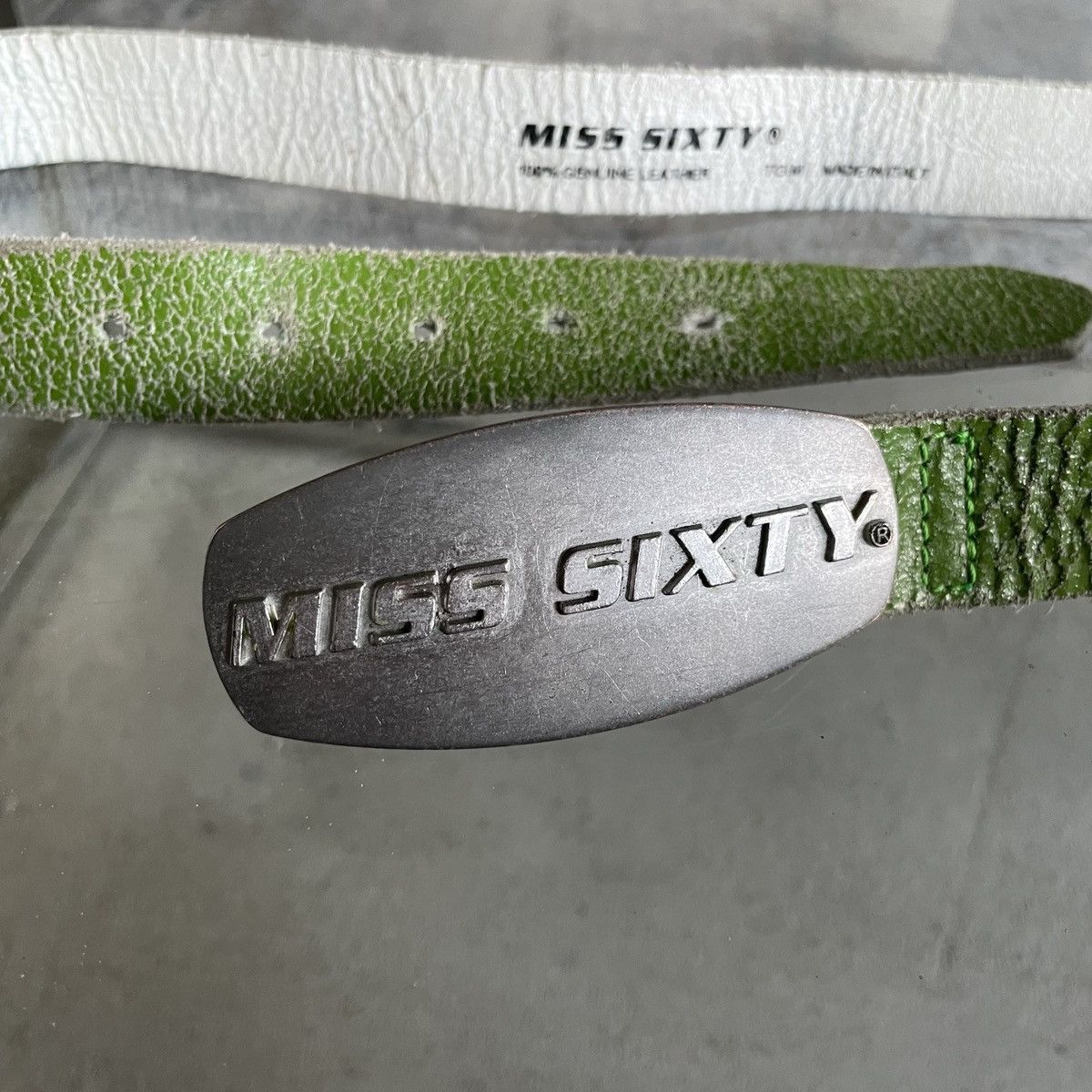 Miss Sixty × Vintage Miss Sixty Vintage Green Leather Belt Size ONE SIZE - 4 Thumbnail
