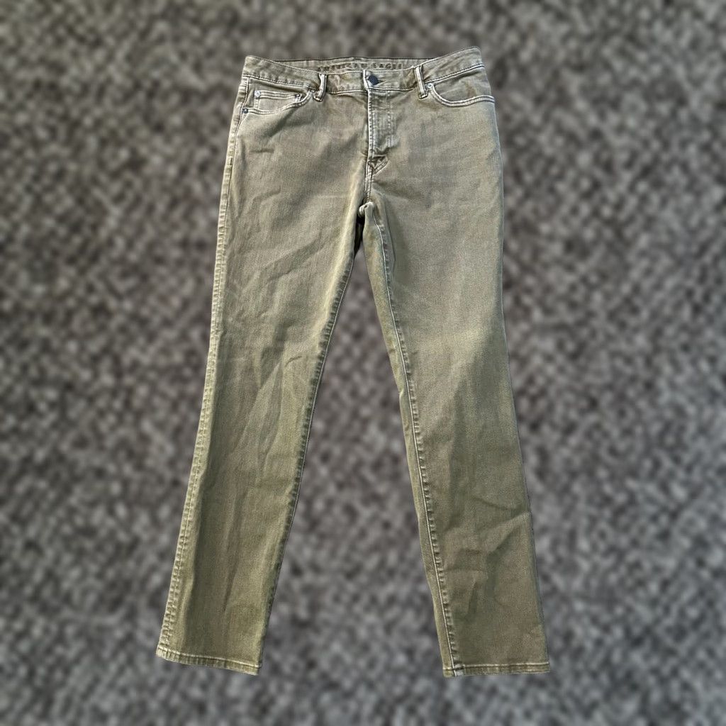 American Eagle Outfitters VINTAGE American Eagle Slim Straight Jeans Mens 33x32 Beige Denim Distress 5-Pocket Design Slim Fit Jeans Mens Brown Beige 33x32 Mens Jeans Size US 33 - 1 Thumbnail