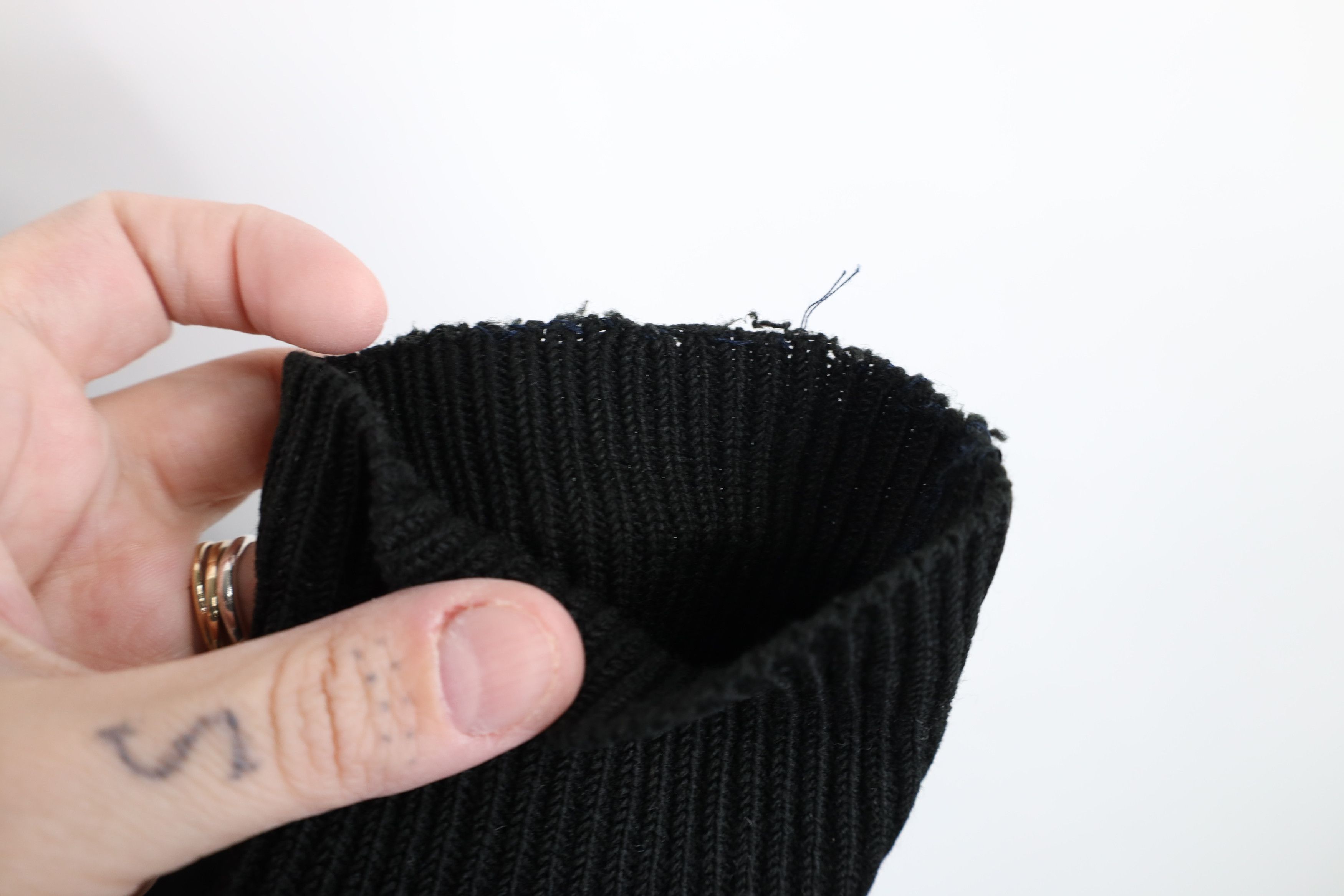 Vintage Vintage 90s Streetwear Blank Knit Cardigan Sweater Black Size US XL / EU 56 / 4 - 7 Thumbnail