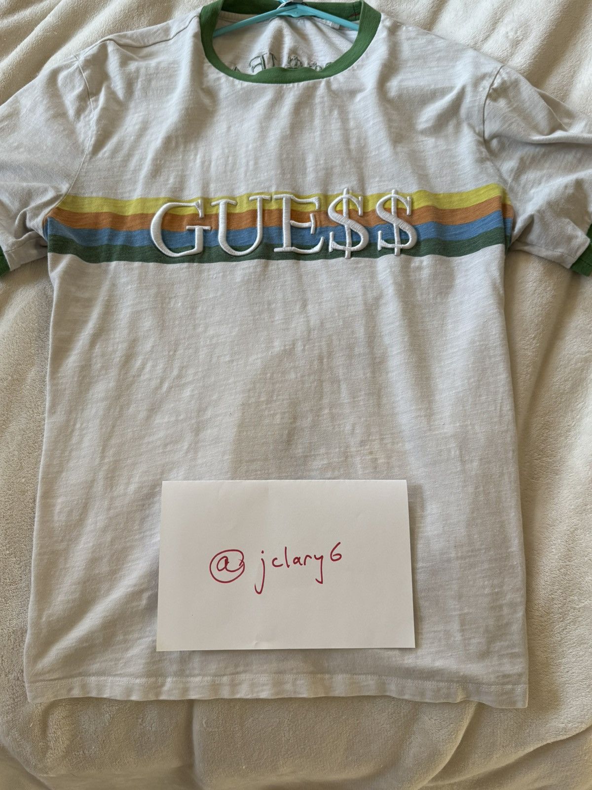 A$AP Rocky × Guess GUESS & A$AP Rocky (GUE$$) Ringer Tee - Green Size US L / EU 52-54 / 3 - 1 Thumbnail