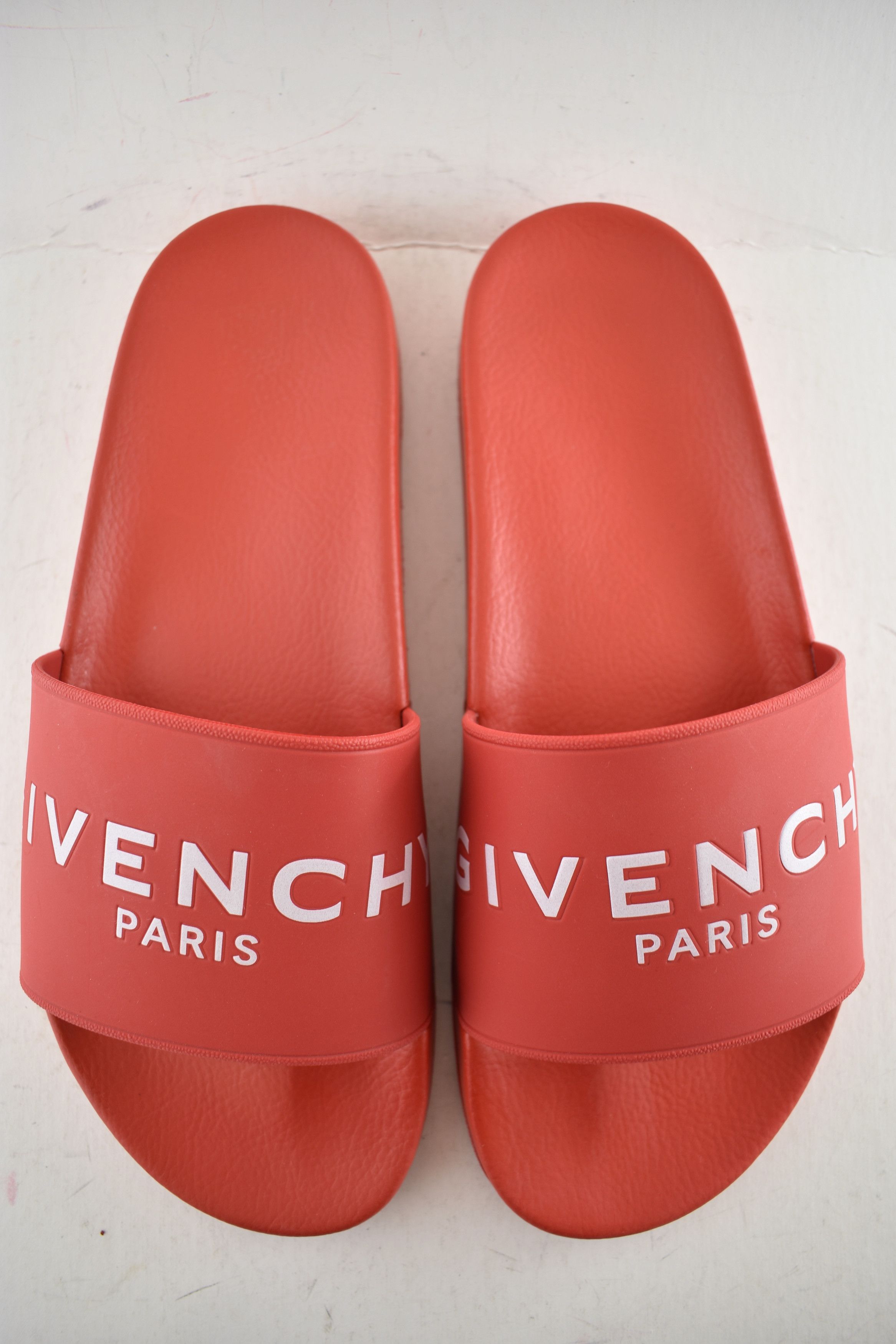 Givenchy Paris White Logo Rubber Pool Slide Sandal Flip Flop 44 11 Size US 11 / EU 44 - 7 Thumbnail