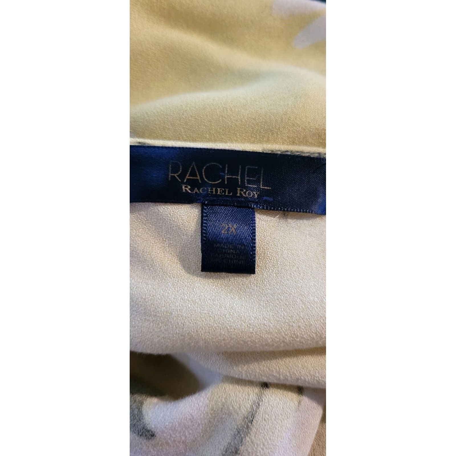 Vintage Rachel Roy Yellow Floral V-Neck Faux Wrap Midi Dress 2X Plus Size Womens Size XXL / US 16-18 / IT 52-54 - 5 Thumbnail