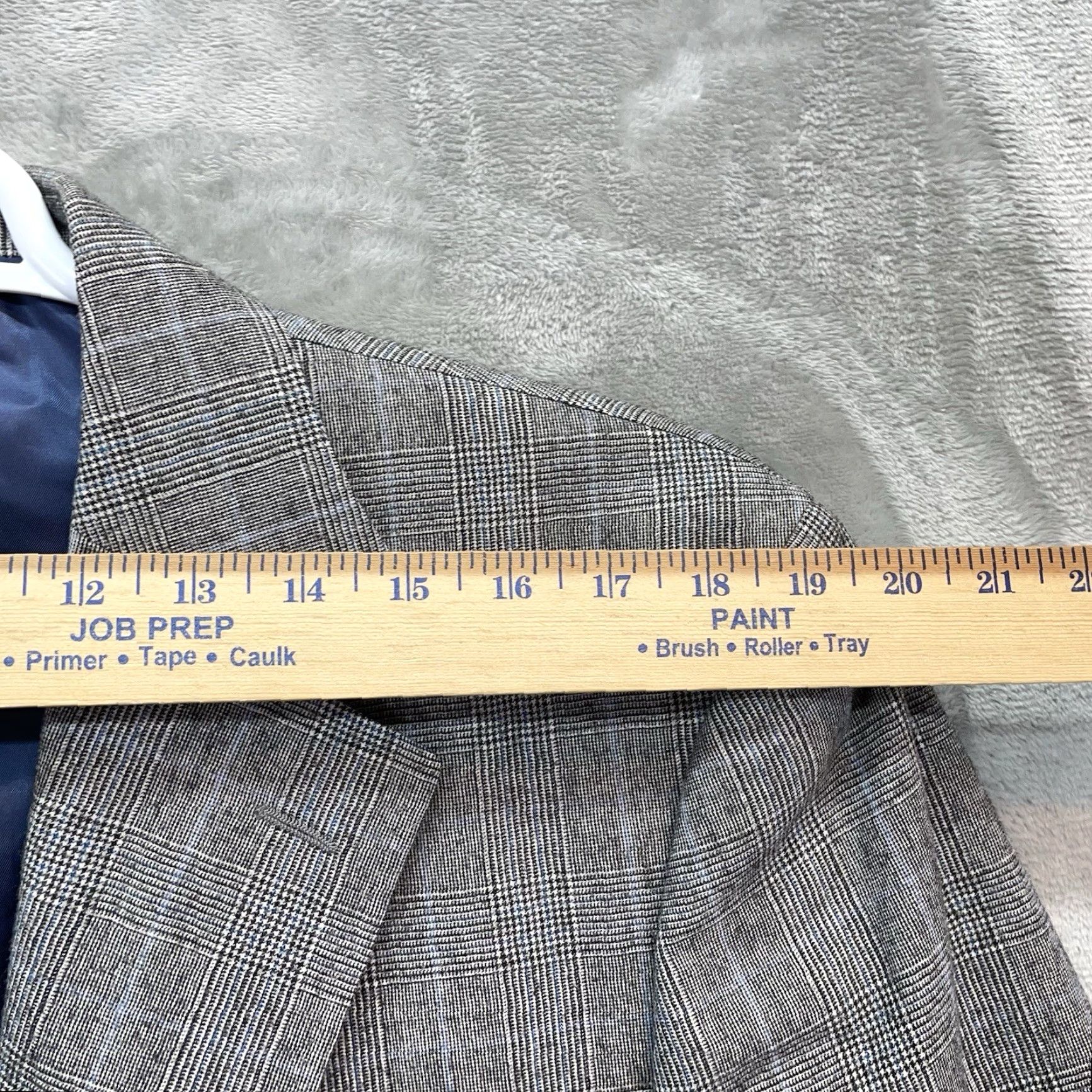 Suitsupply Suitsupply Blazer Men 54 Suit Jacket Sport Coat Plaid Wool Gray Notch 2-Button 4-Button Surgeon Cuffs Double-Vented Regular Size 54R - 6 Thumbnail
