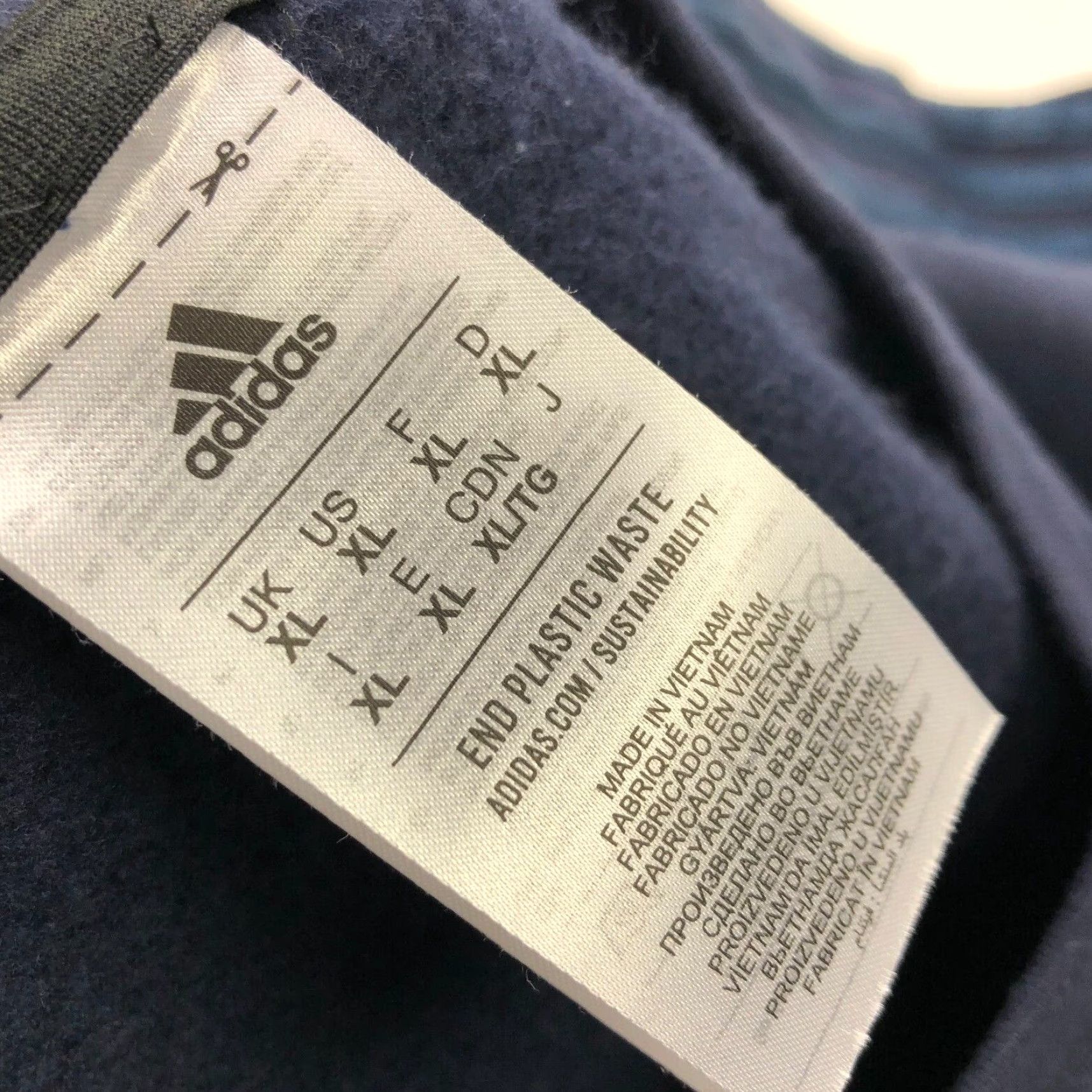 Adidas Adidas Pullover Sweatshirt XL Navy Blue 3 Stripe Mens Crew Neck Knit 1/4 Zip Sweater Size US XL / EU 56 / 4 - 3 Thumbnail