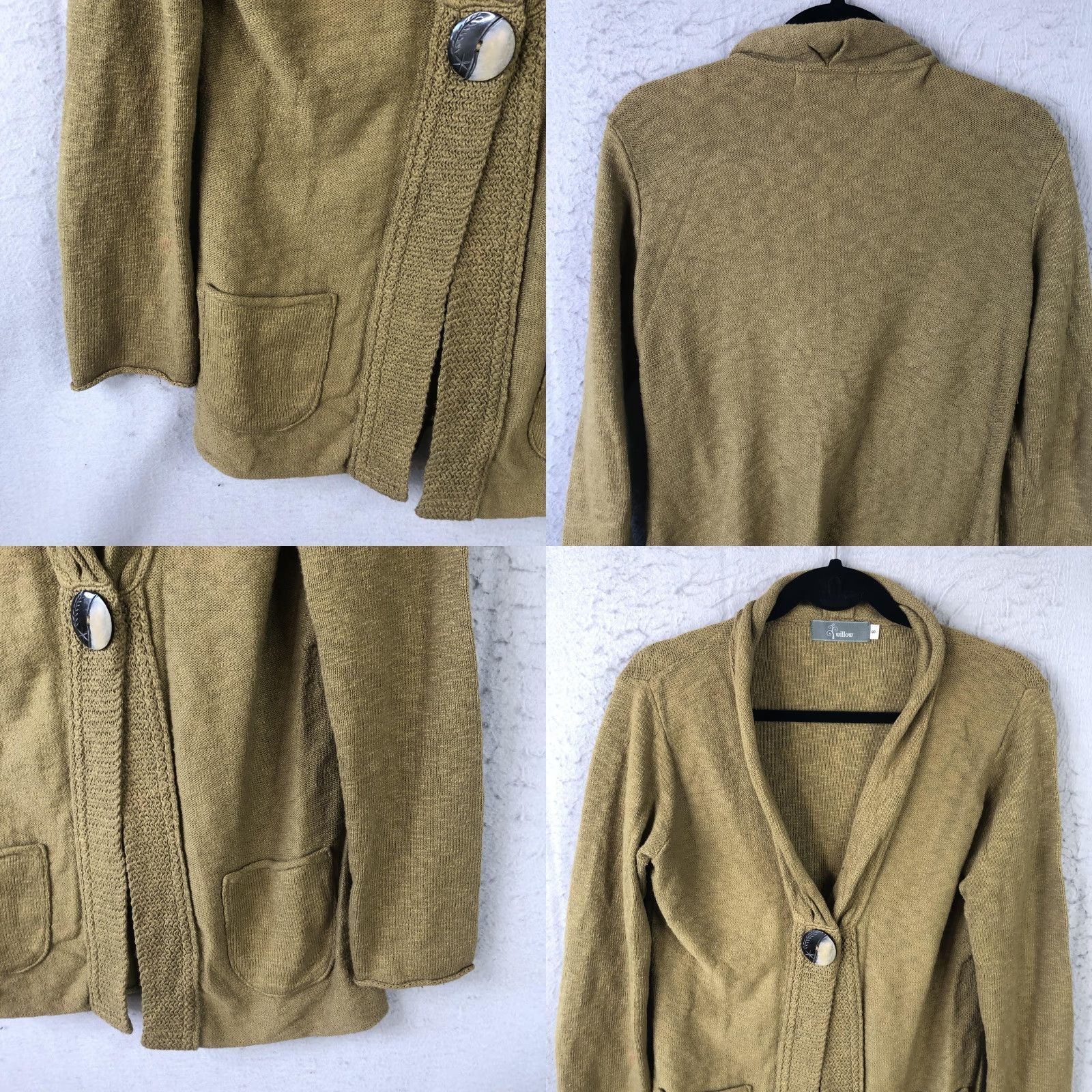 Vintage Willow Cardigan Womens Small Brown Knit Single Button Pockets USA Size S / US 4 / IT 40 - 8 Thumbnail