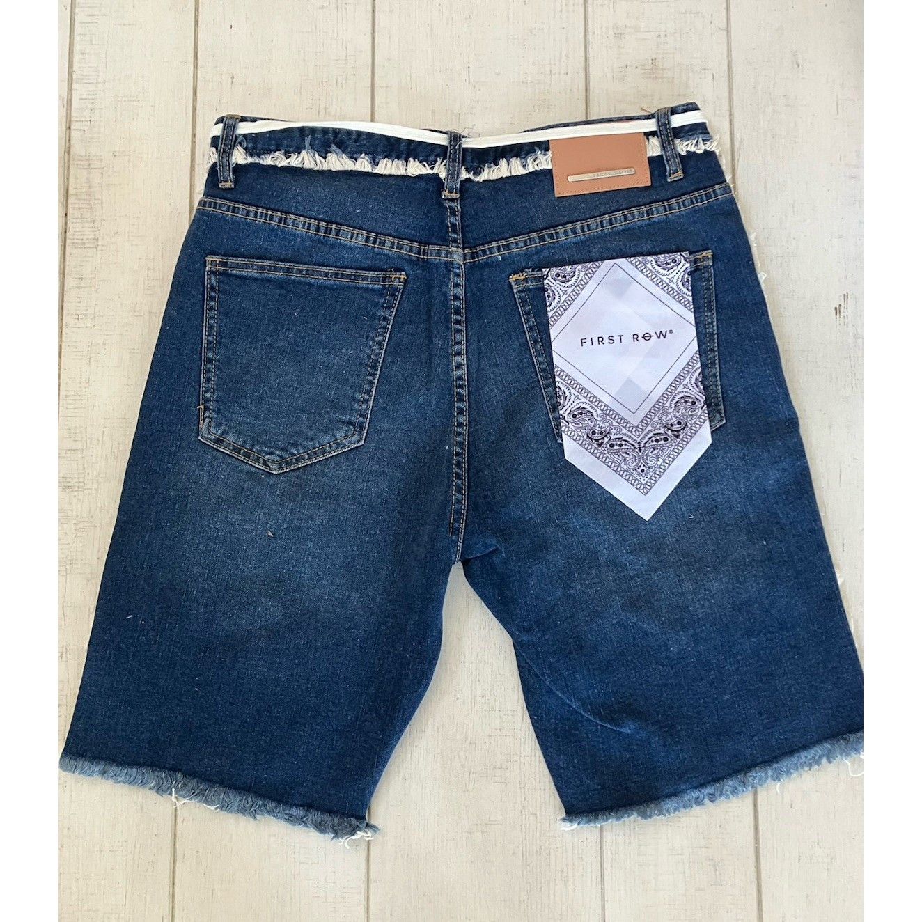 Other First Row Distressed Ripped Splatter Raw Hem Denim Jean Shor Size US 34 / EU 50 - 2 Thumbnail