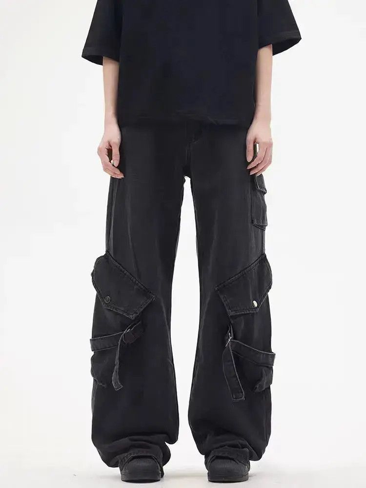Japanese Brand Black vintage street hip hop baggy jeans Size US 30 / EU 46 - 4 Thumbnail