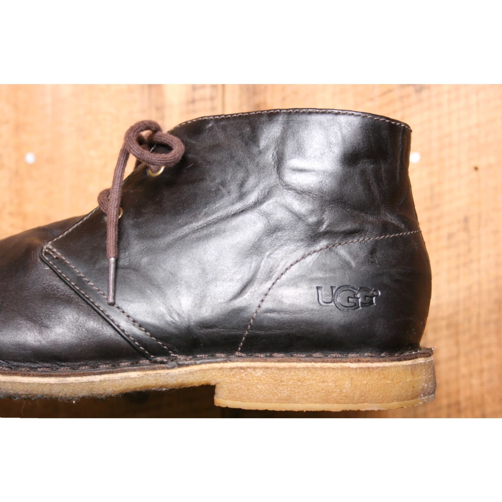 Ugg UGG Leighton Brown Leather Crepe Sole Chukka Boots Men's 11.5 Sz. 11.5 Leather Chukka Boots Mens Brown UGG Leighton Boots Size US 12 / EU 45 - 7 Thumbnail