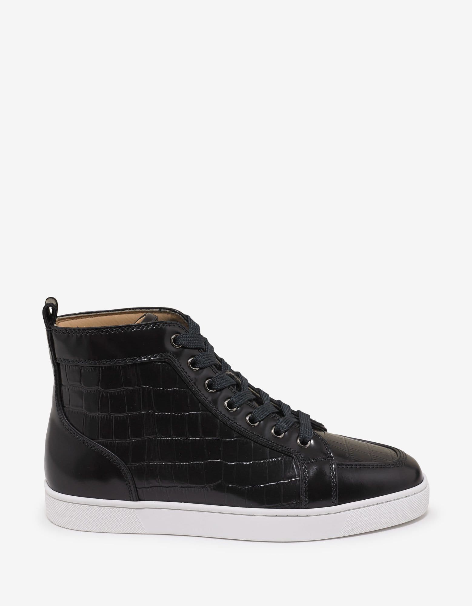 Christian Louboutin Rantus Flat Croc Embossed High Top Trainers | Grailed