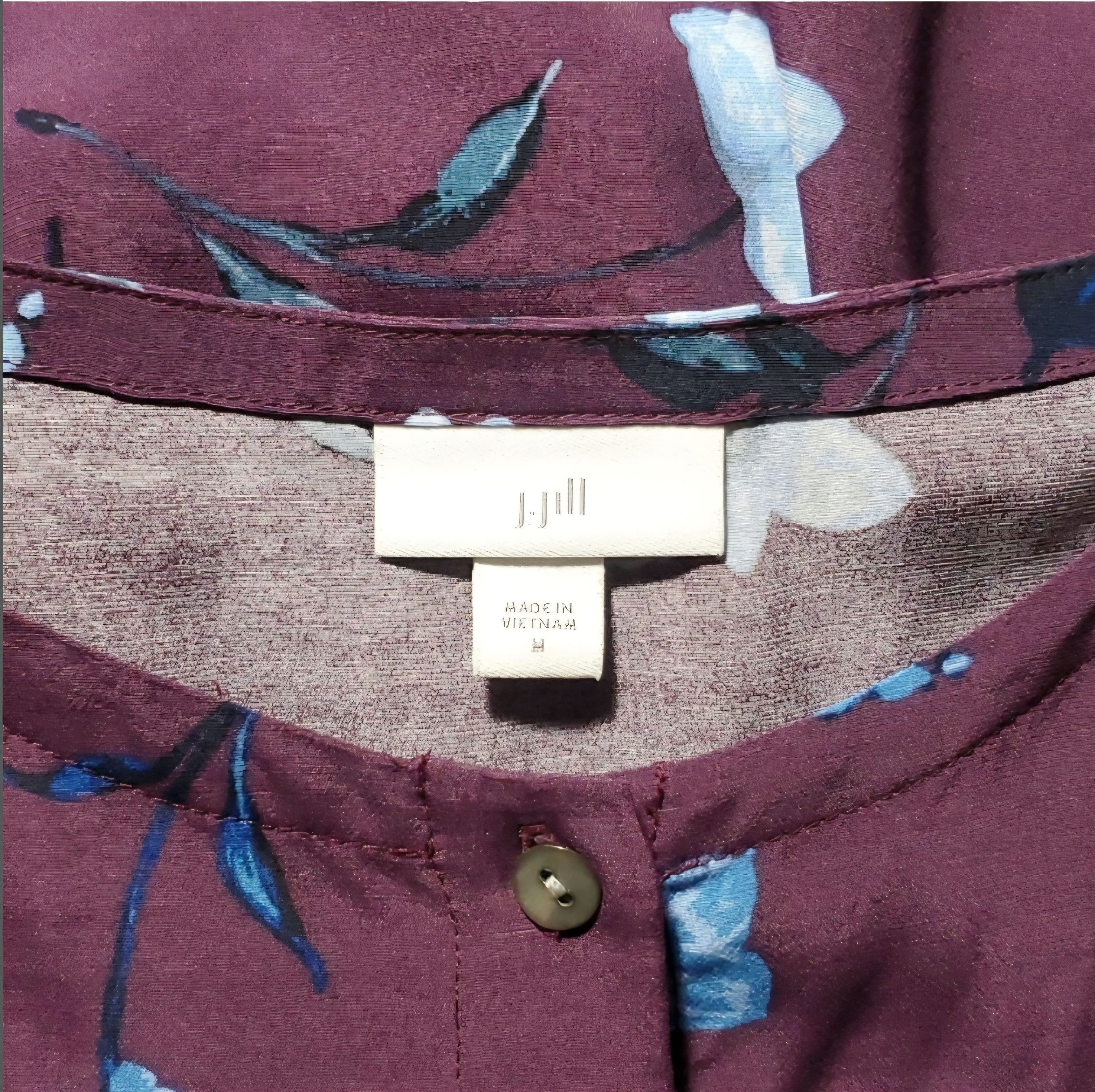 J. Jill J. Jill Size M Tunic Top Blouse Button Down Purple Blue Size M / US 6-8 / IT 42-44 - 8 Thumbnail