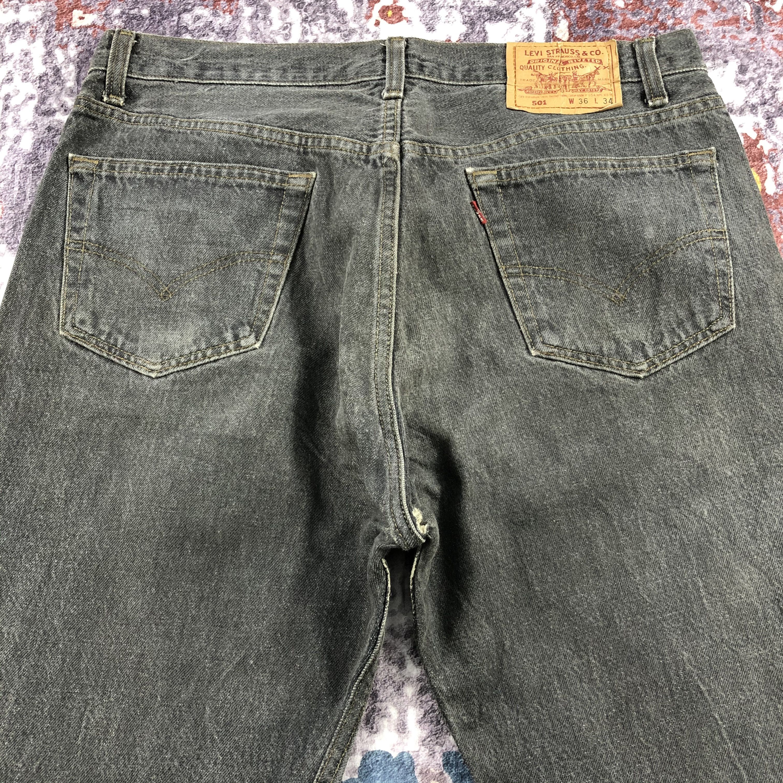 Levi's × Vintage Vintage 90s Faded Black Levis 501 Jeans-JM2375 Size US 35 - 4 Thumbnail