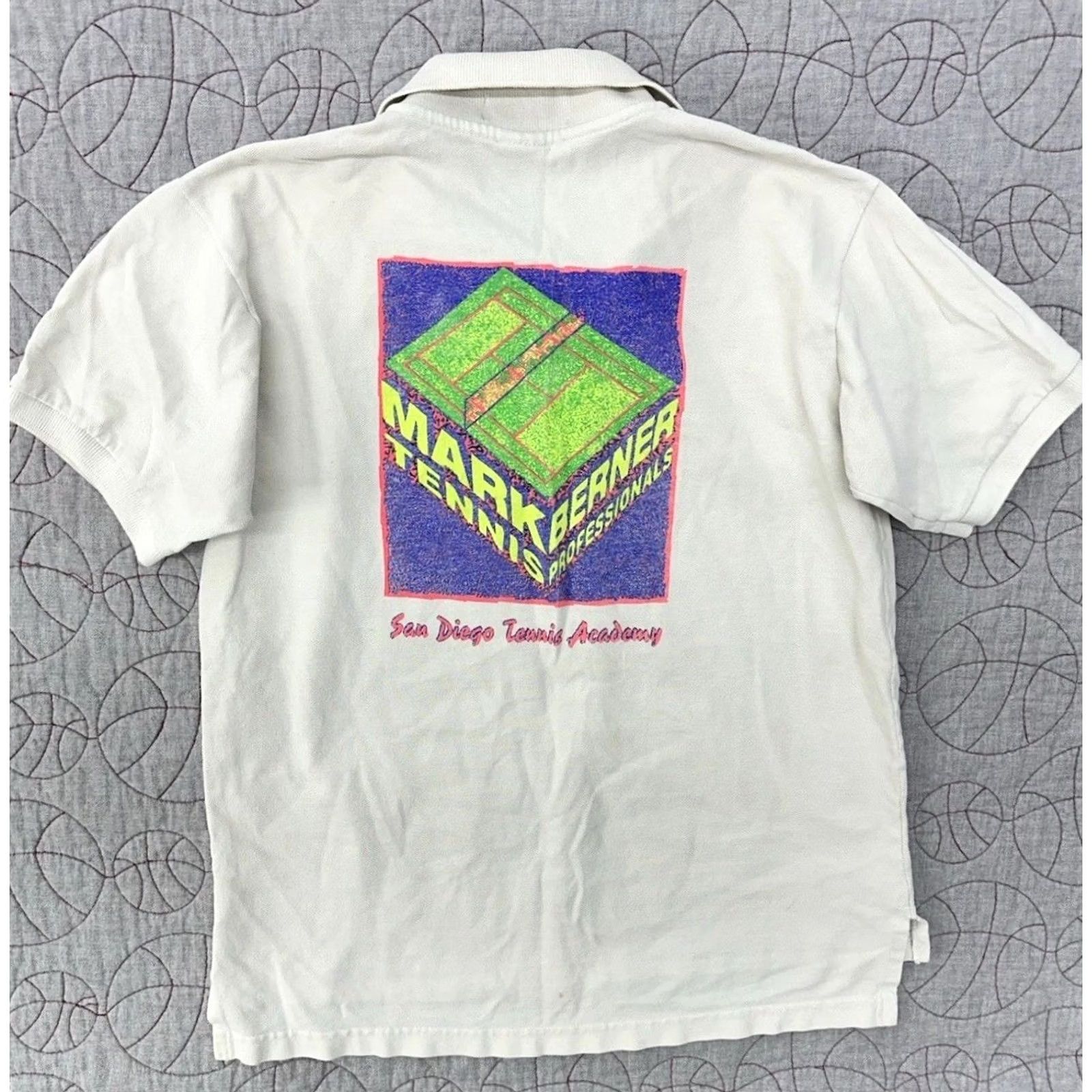 Fruit Of The Loom VINTAGE Fruit of the Loom Tennis Polo Shirt M USA White Mens 90s Size US M / EU 48-50 / 2 - 2 Thumbnail