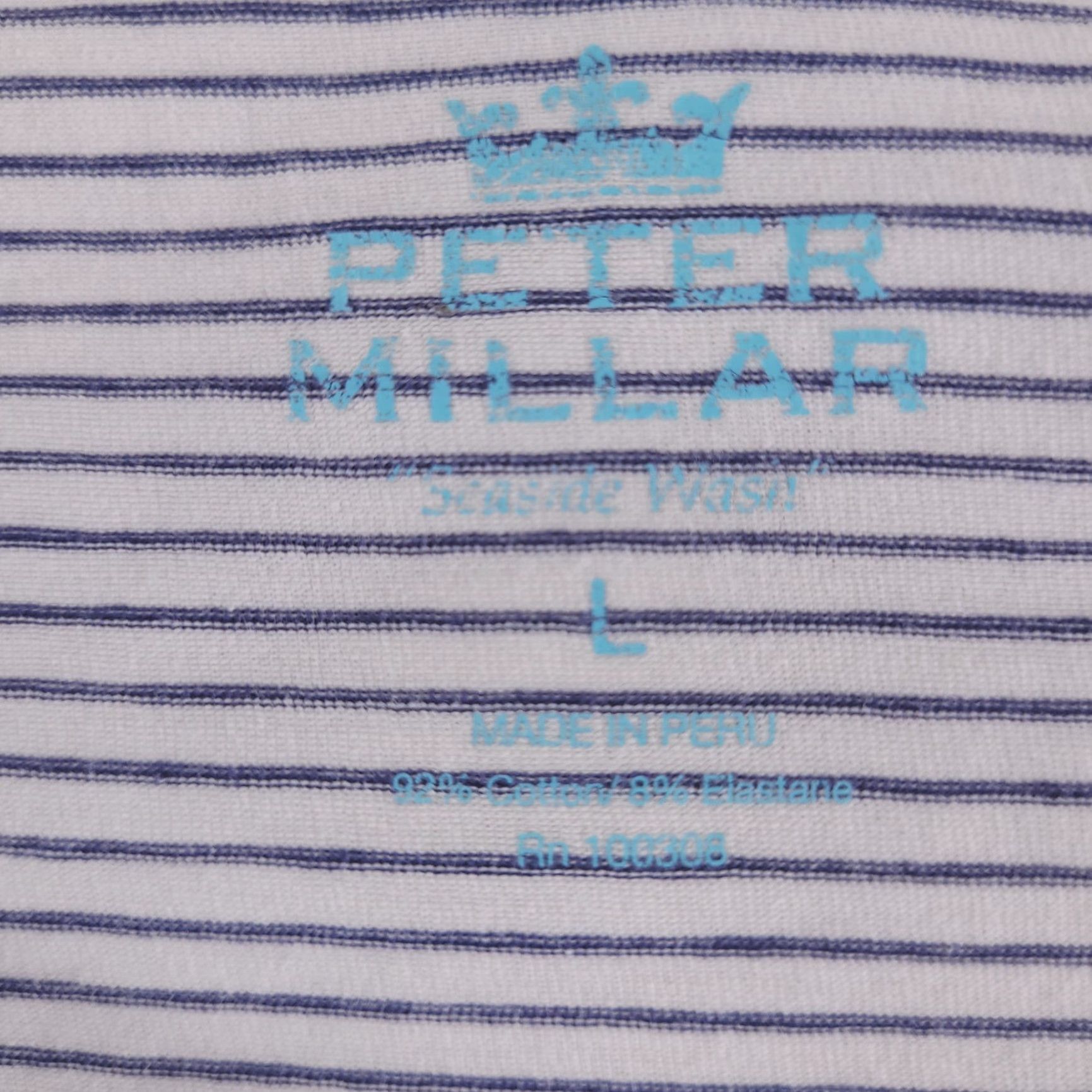 Peter Millar Peter Millar Shirt Mens Large White Golf Polo Striped Seaside Wash Size US L / EU 52-54 / 3 - 2 Thumbnail