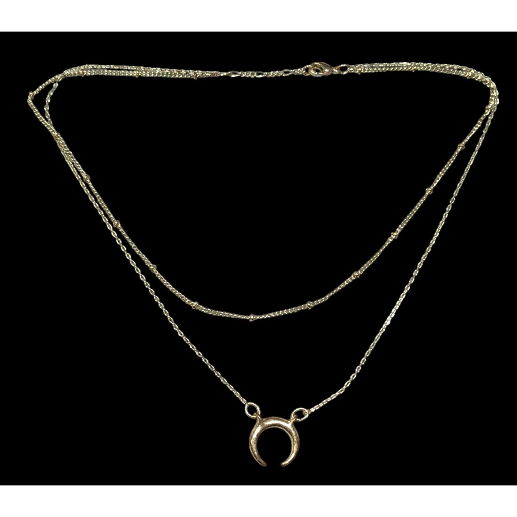 Other Minimalist Witchy Crescent Moon Gold Tone Layered Necklace Size ONE SIZE - 2 Thumbnail
