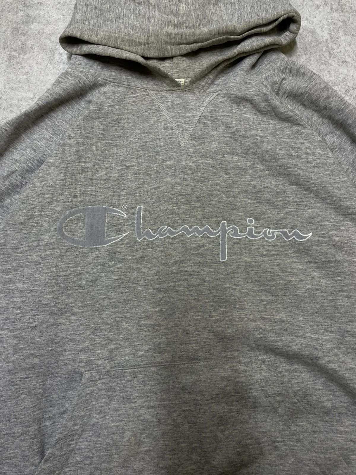 Champion × Vintage Y2K Skull Vintage Champion Script Logo Hoodie - Grey Size US XL / EU 56 / 4 - 3 Thumbnail