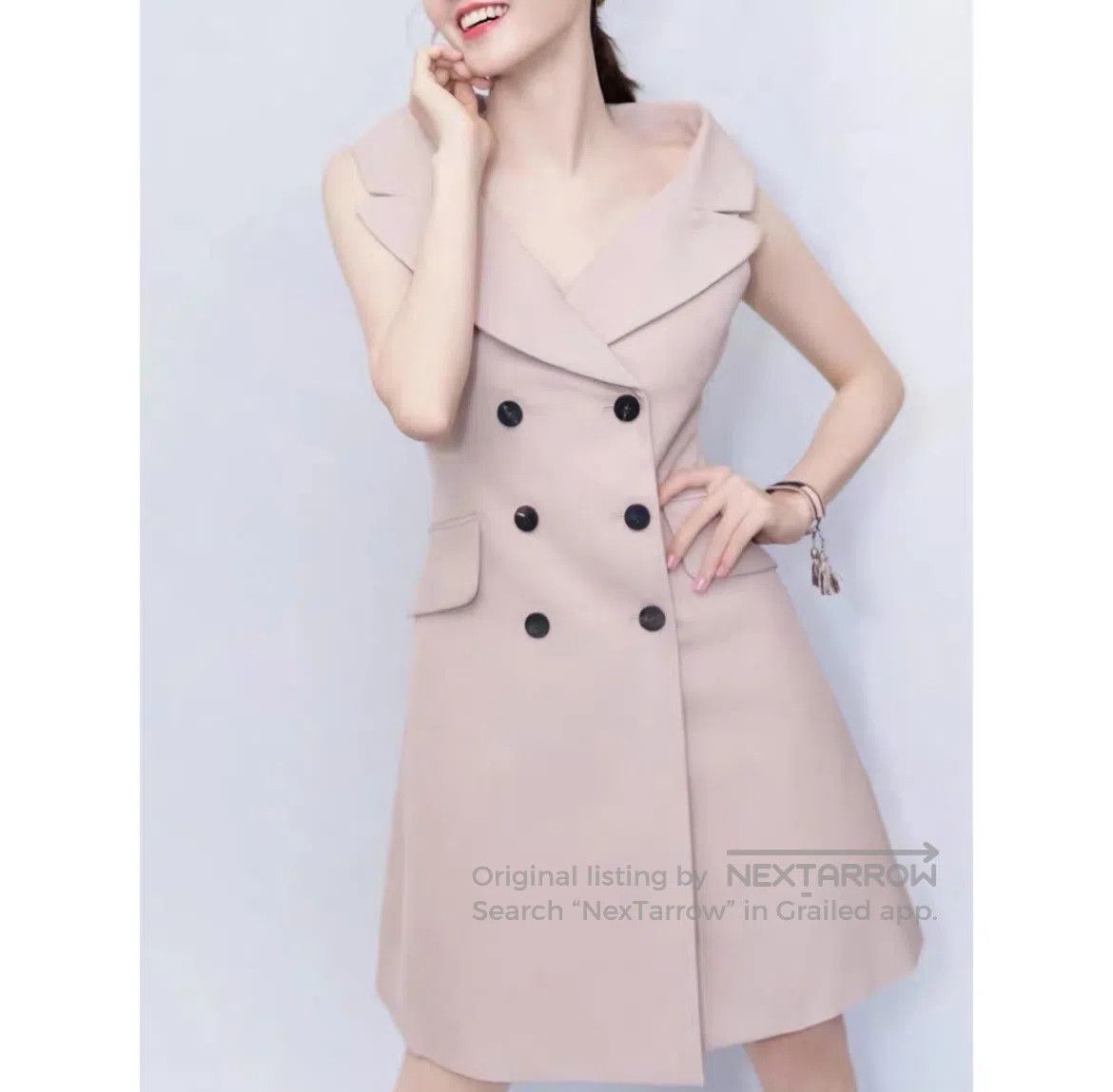 Dior Dior Rose Pink Lapel Sleeveless Vest Dress| Size XS / US 0-2 / IT 36-38 - 2 Thumbnail