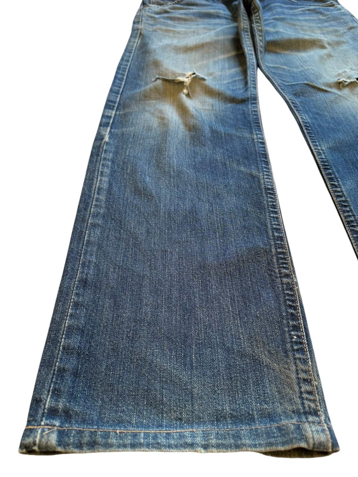 Edwin × Japanese Brand Exclusive Vintage Edwin Japan Mud Wash Distress Loose Jeans Size US 35 - 6 Thumbnail
