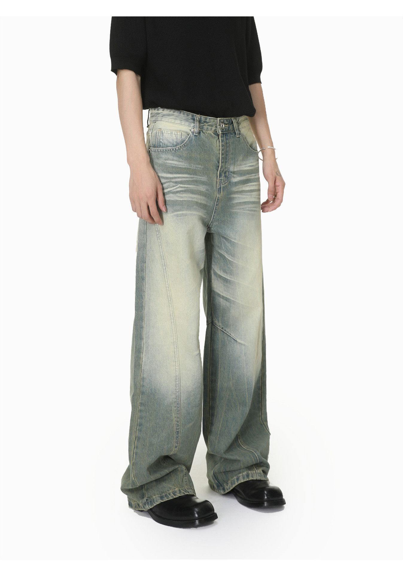 Vintage Men's Heavy-Duty Distressed Straight-Leg Jeans Size US 32 / EU 48 - 4 Thumbnail