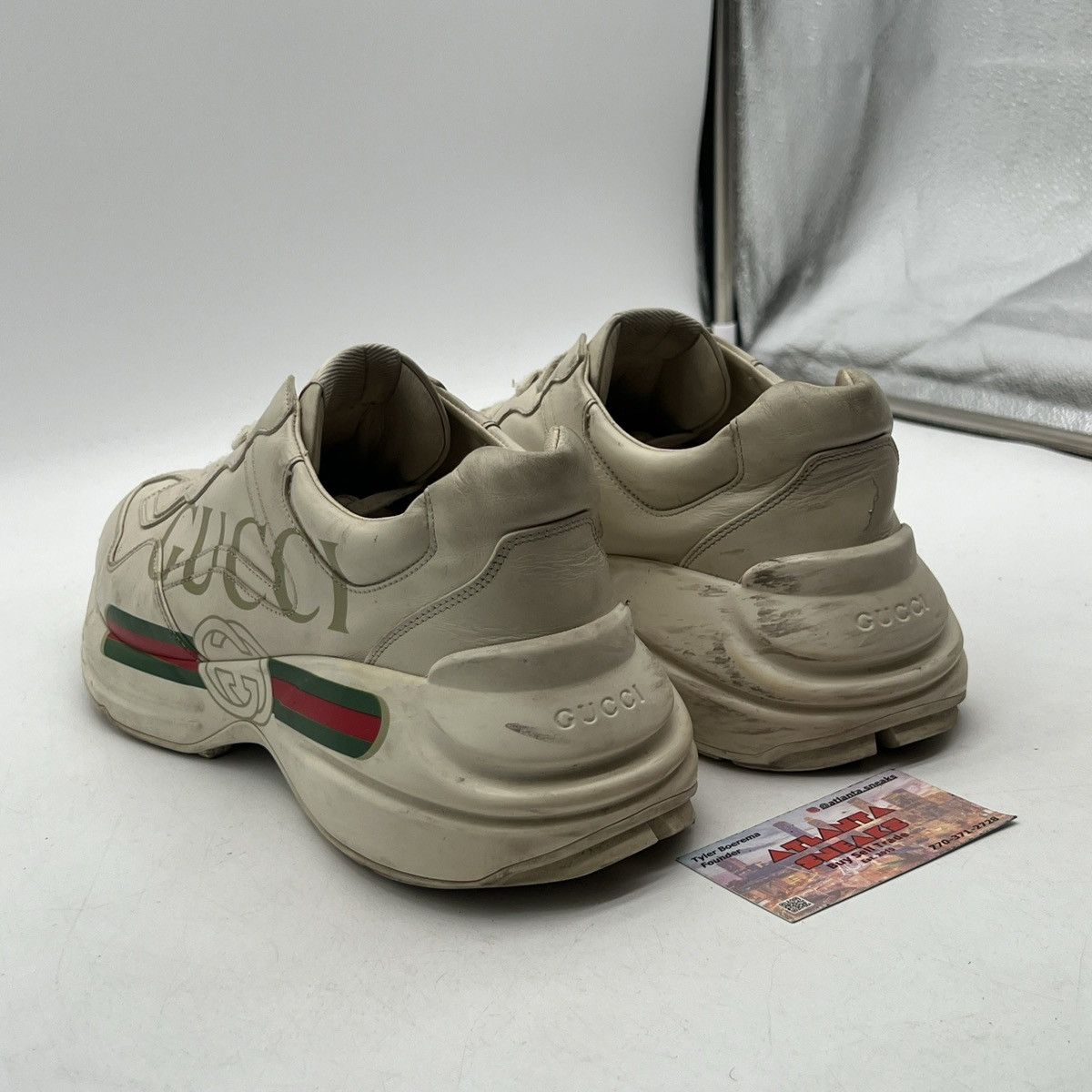 Gucci Gucci Rhyton Leather sneaker logo Size US 11 / EU 44 - 4 Thumbnail