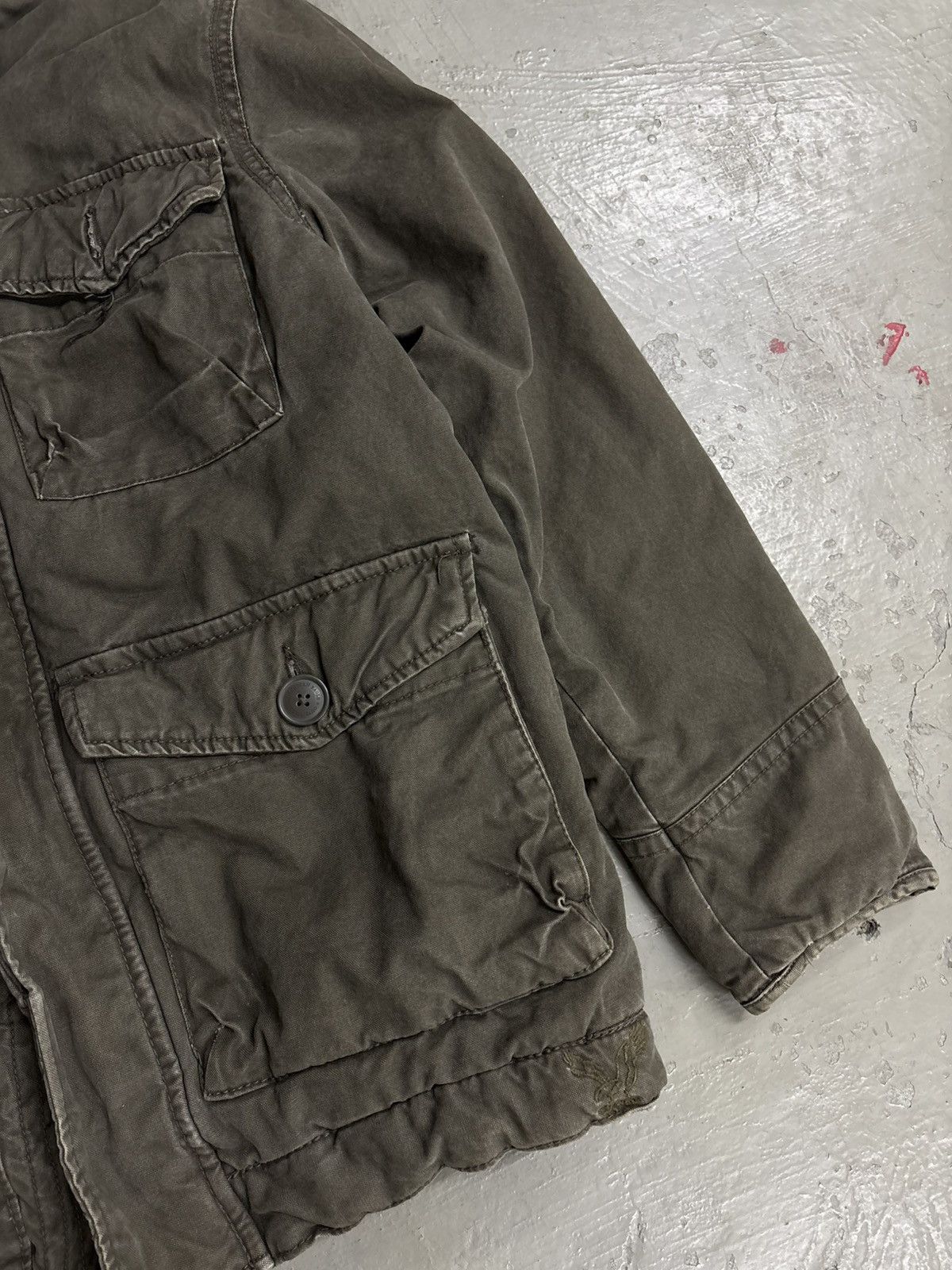 14th Addiction 💥MILITARY PARKA SHERPA LINEN HOODIE JACKET Size US S / EU 44-46 / 1 - 4 Thumbnail