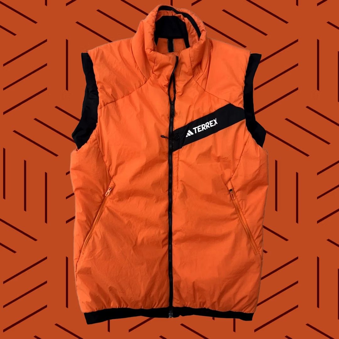 Adidas Adidas TERREX Vest Men M PRIMALOFT Stretch Slim Fit Zip Short Solid Color Semi Impact Orange Hiking Size US M / EU 48-50 / 2 - 1 Thumbnail