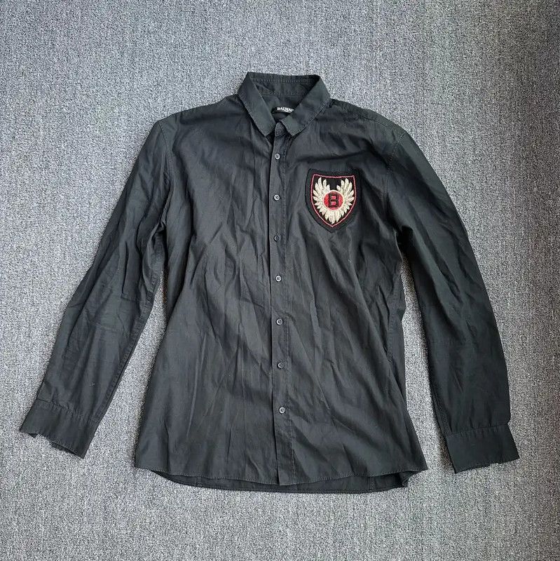 Balmain Balmain Black Cotton Men's Shirt for Spring Autumn 0089 Size US S / EU 44-46 / 1 - 1 Thumbnail