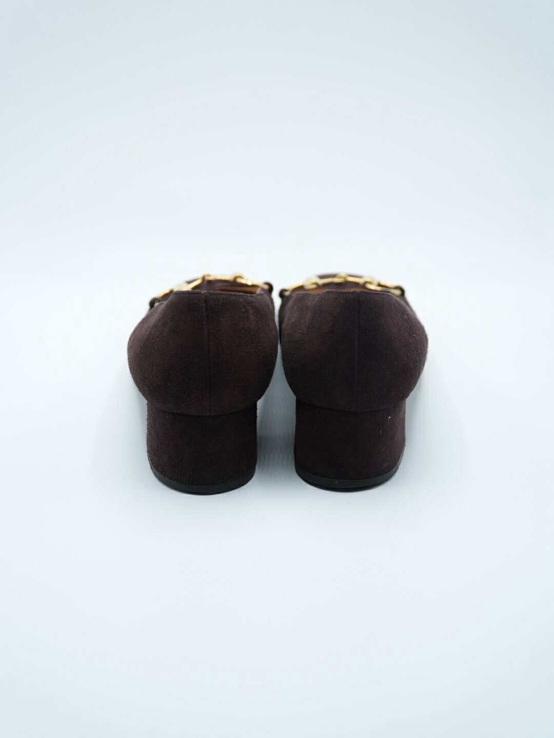 Gucci Gucci Brown Suede Horsebit Low-Heel Pumps Size US 6.5 / IT 36.5 - 4 Thumbnail