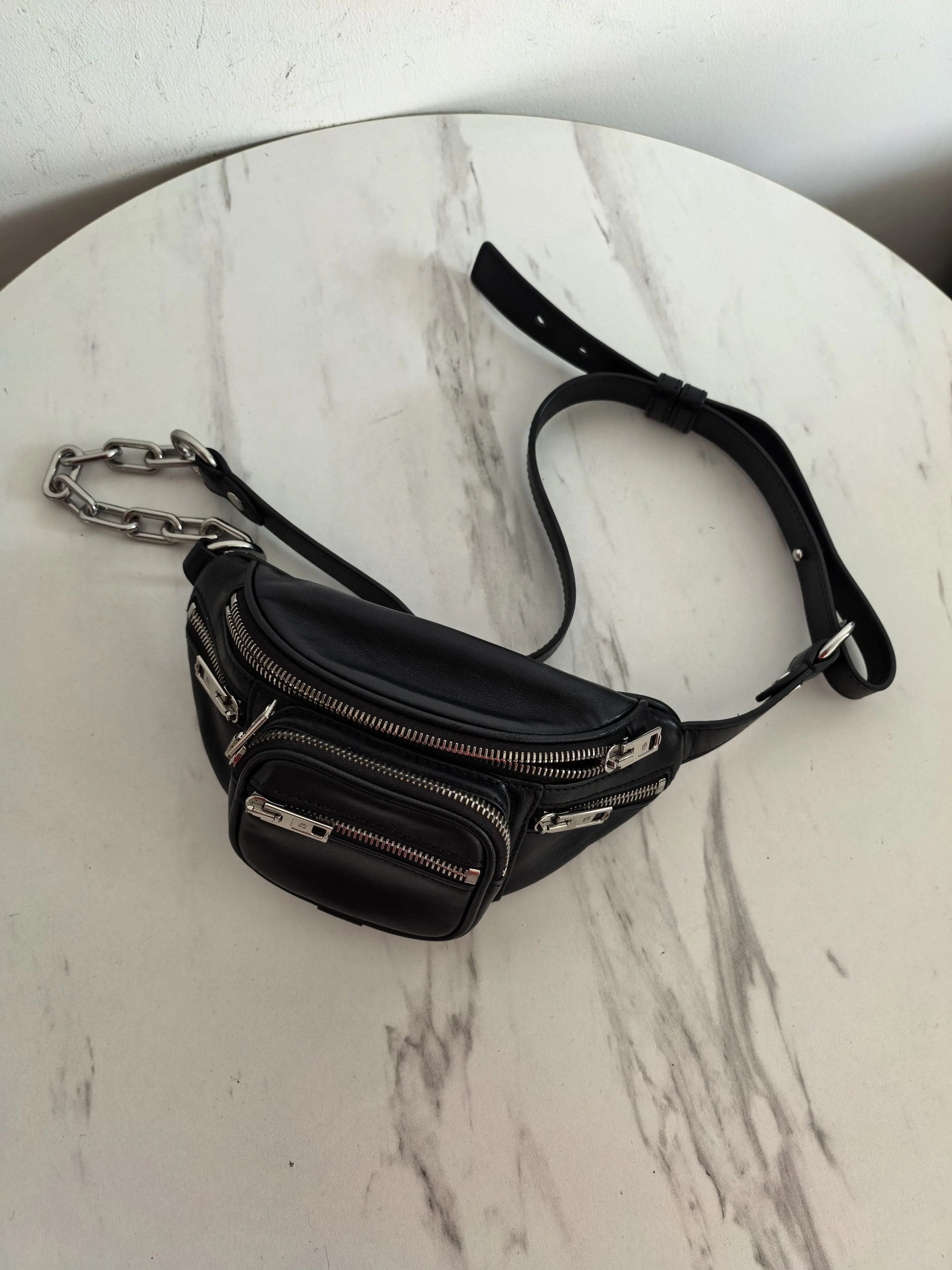 Alexander Wang Alexander Wang Black Leather Mini Waist Bag Size ONE SIZE - 1 Thumbnail