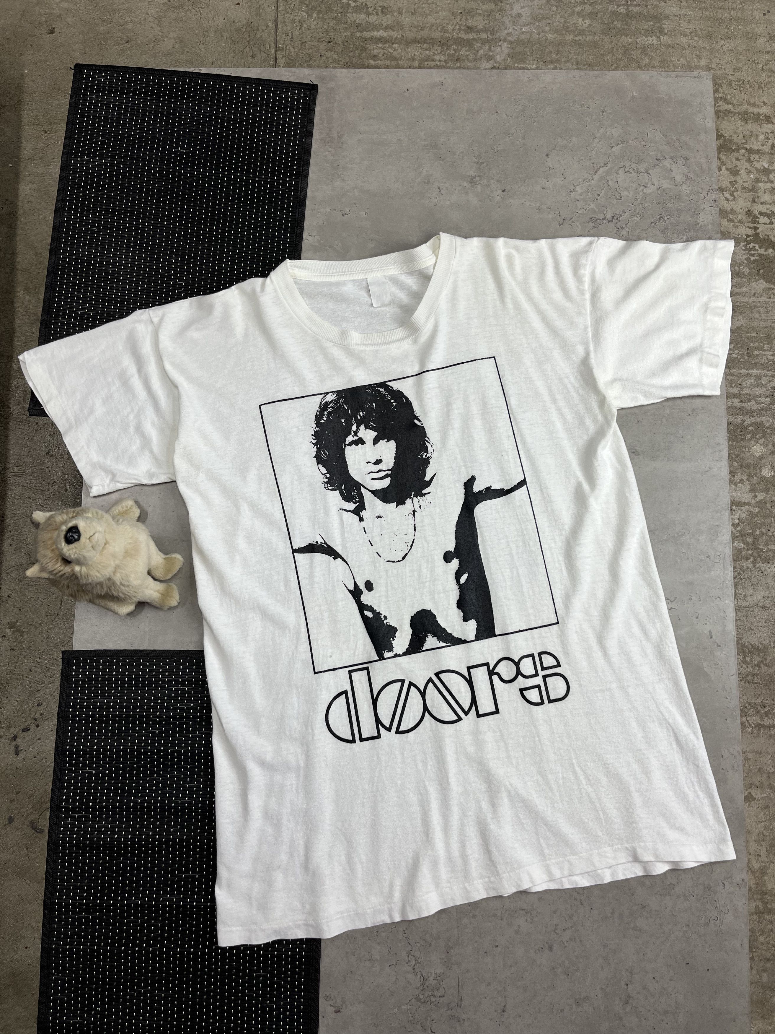 Band Tees 1980s JIM MORRISON DOORS SINGLE STITCH VINTAGE TEE - № 79 Size US L / EU 52-54 / 3 - 8 Thumbnail