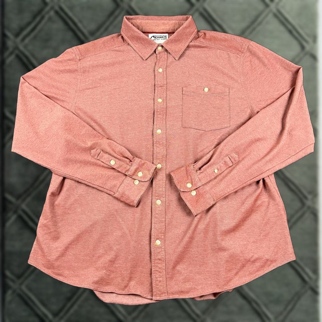 Mountain Khakis Mountain Khakis Shirt Mens XXL Red Long Sleeve Button-Up Flannel Solid Button-Down 2XL Men Size US XXL / EU 58 / 5 - 1 Thumbnail