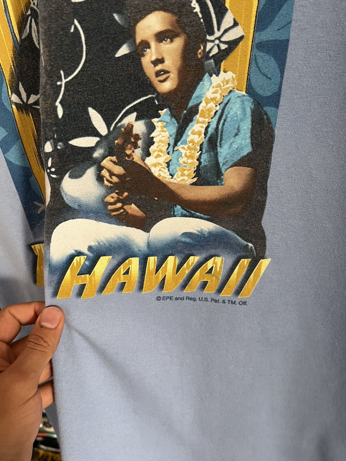 Band Tees 90s Elvis Presley Blue Hawaii Tee Size US L / EU 52-54 / 3 - 3 Thumbnail
