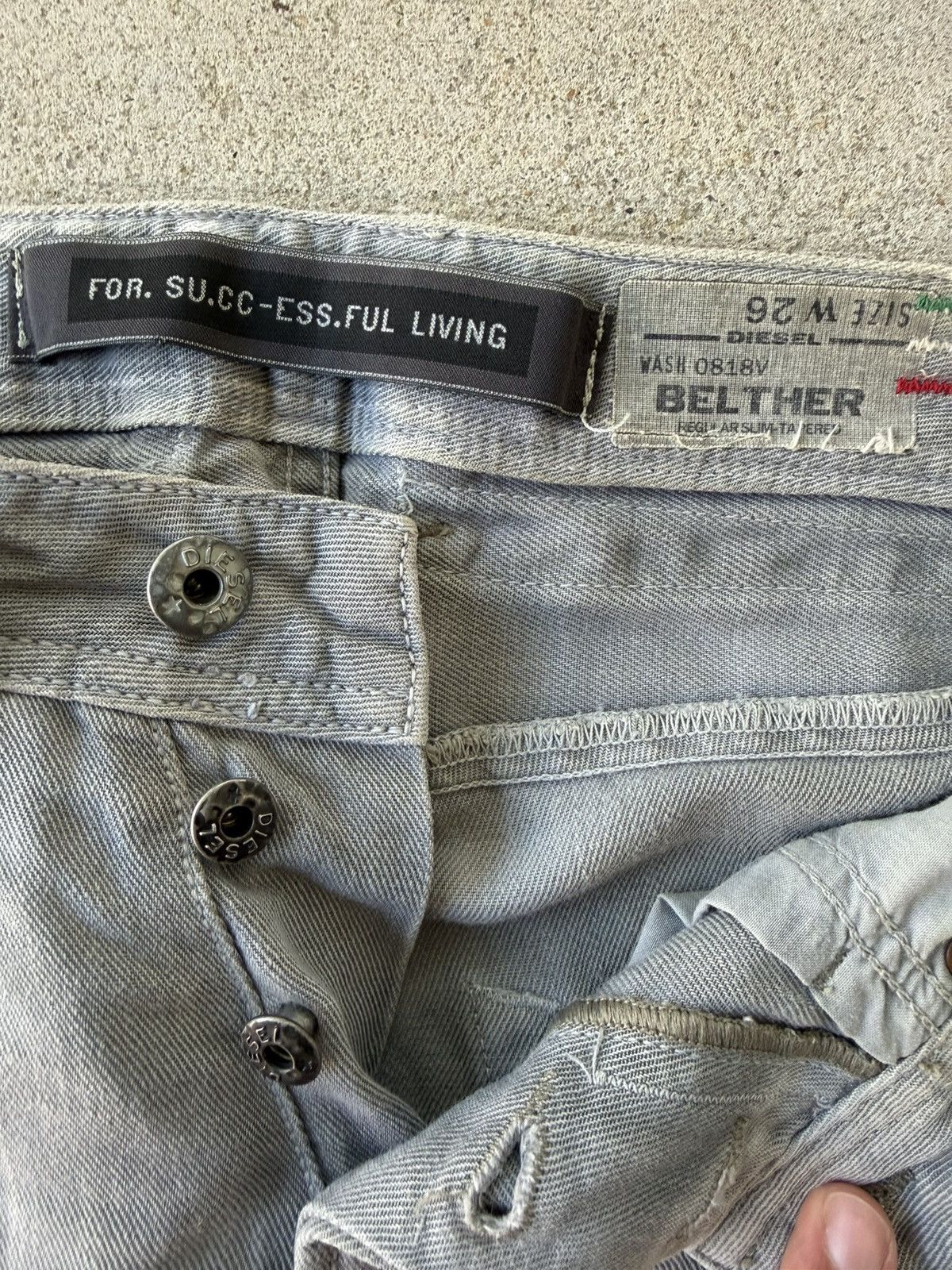 Diesel Diesel Belther 0818v Wash Regular Slim Tapered Denim Jeans Size US 26 / EU 42 - 7 Thumbnail
