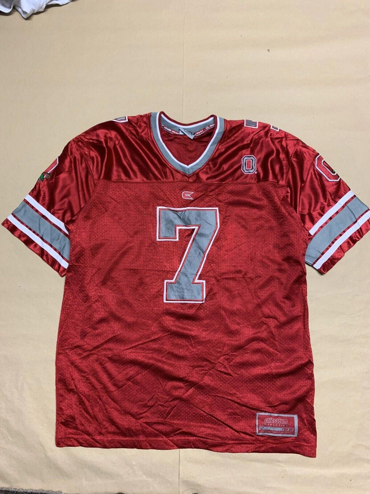 Designer Colosseum Athletics Ohio State #7 Football Red Jersey Size L Size ONE SIZE - 1 Thumbnail