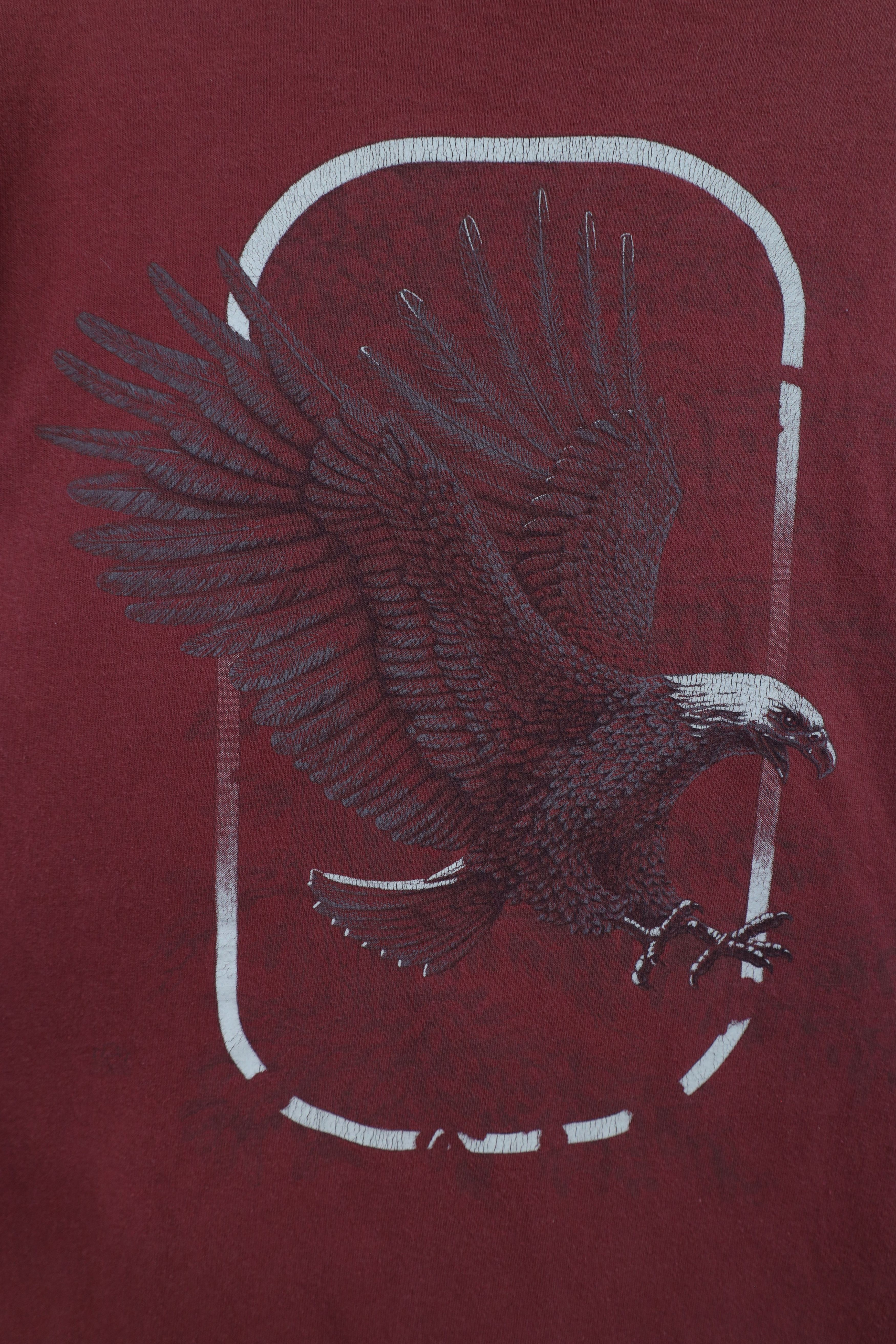 Vintage Vintage 90s Streetwear Nature Eagle Short Sleeve T-Shirt Red Size US L / EU 52-54 / 3 - 8 Thumbnail