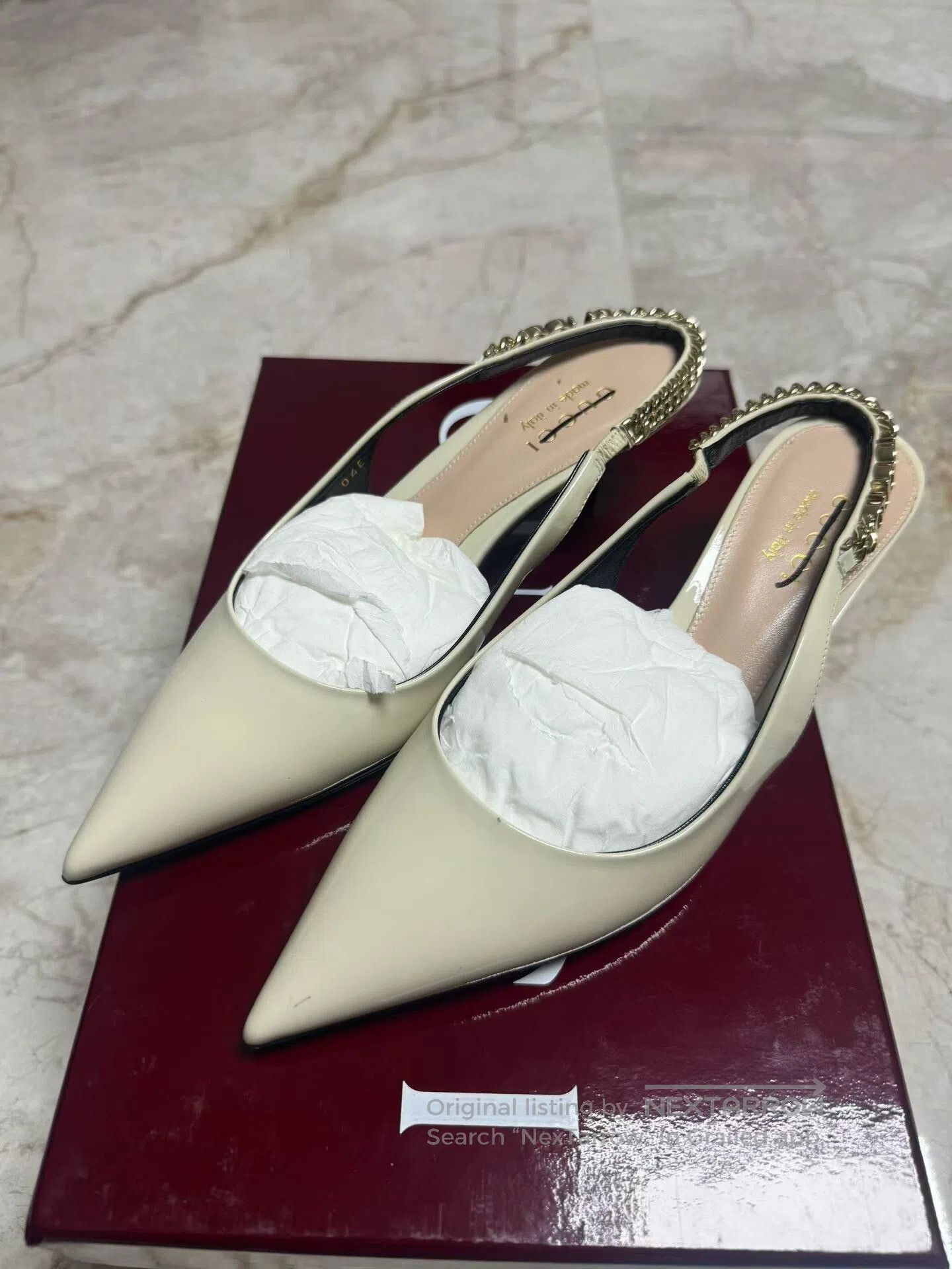 Gucci White Patent Leather High.