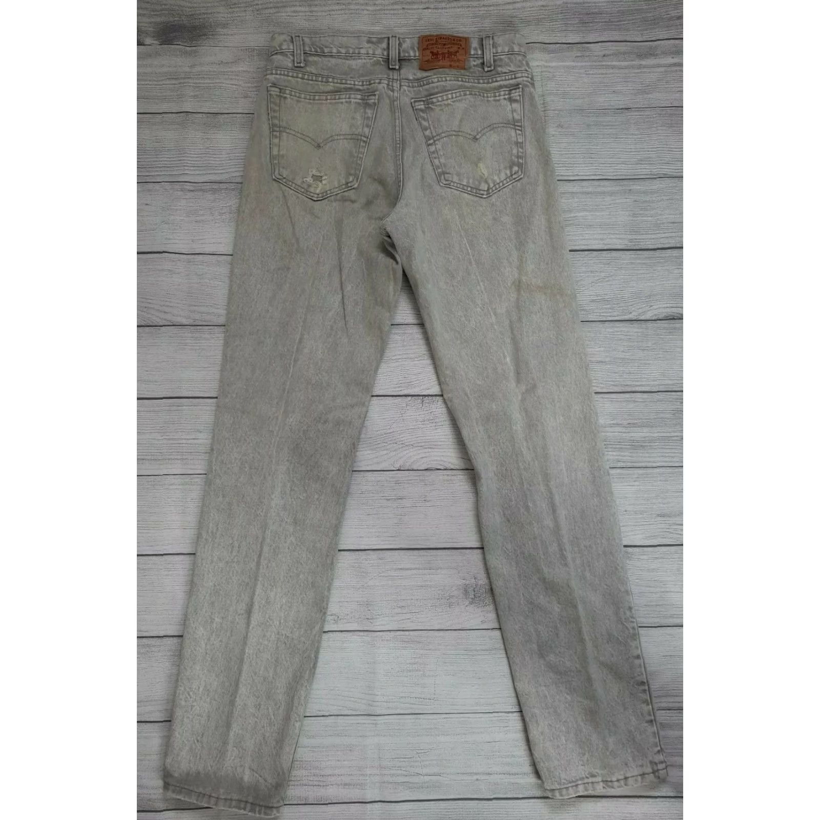 Levi's VINTAGE Levi's 506 Jeans Mens Gray Denim 34X36 80s Distressed Straight Regular 32W 34L USA Levi's 500 Series Size US 32 / EU 48 - 2 Thumbnail