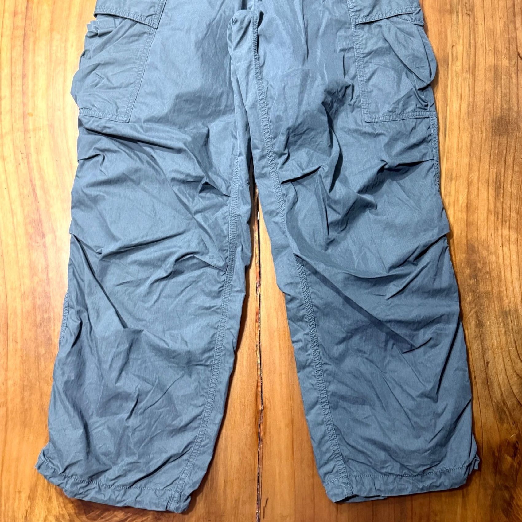 TNA TNA Aritzia Women's Cargo Pants Medium Cotton Wide-Leg Drawstring Gray Baggy Everyday Casual Size 32" / US 10 / IT 46 - 2 Thumbnail