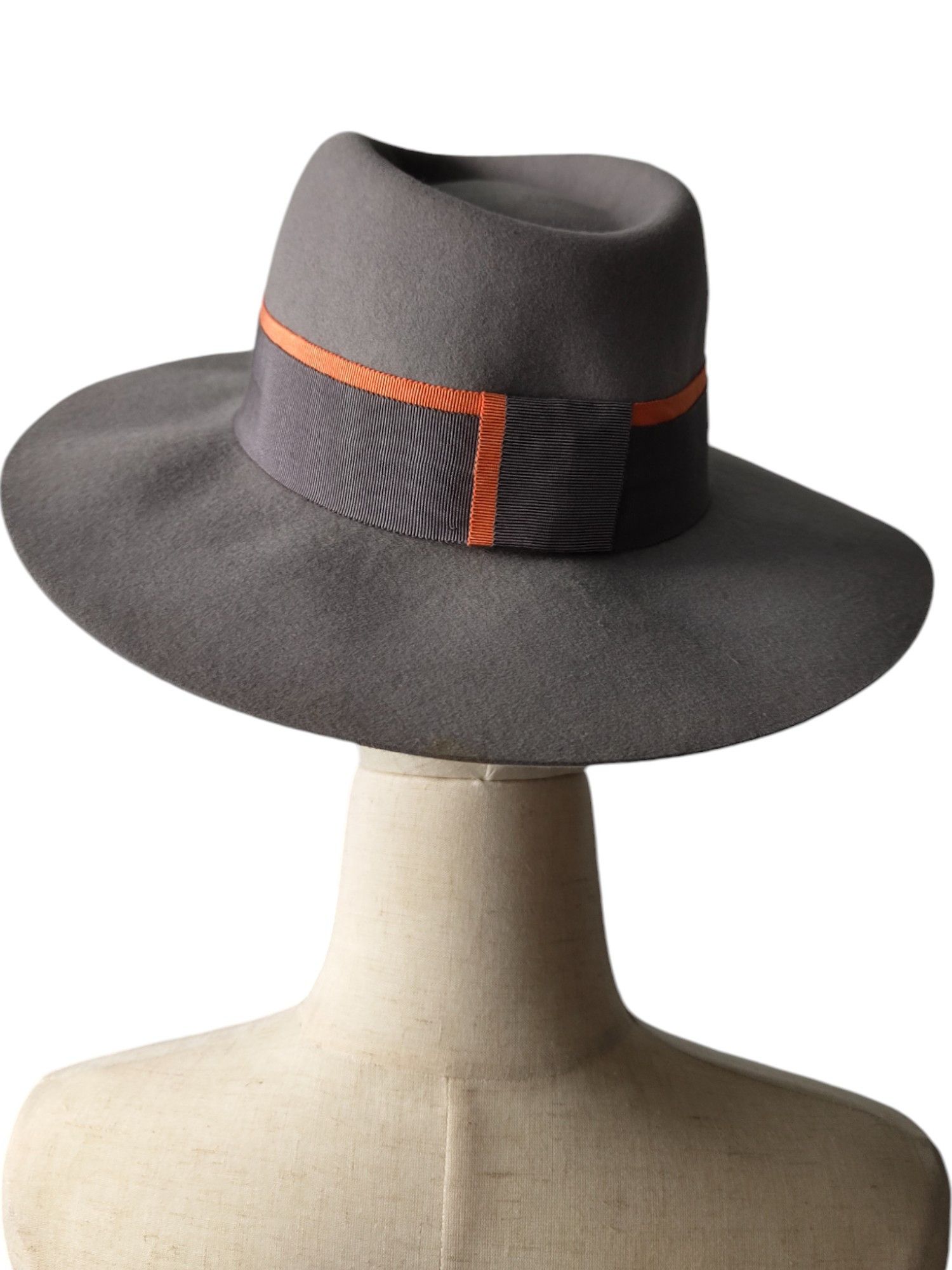Maison Michel Grey Felt Hat With M Stitching Size ONE SIZE - 3 Thumbnail