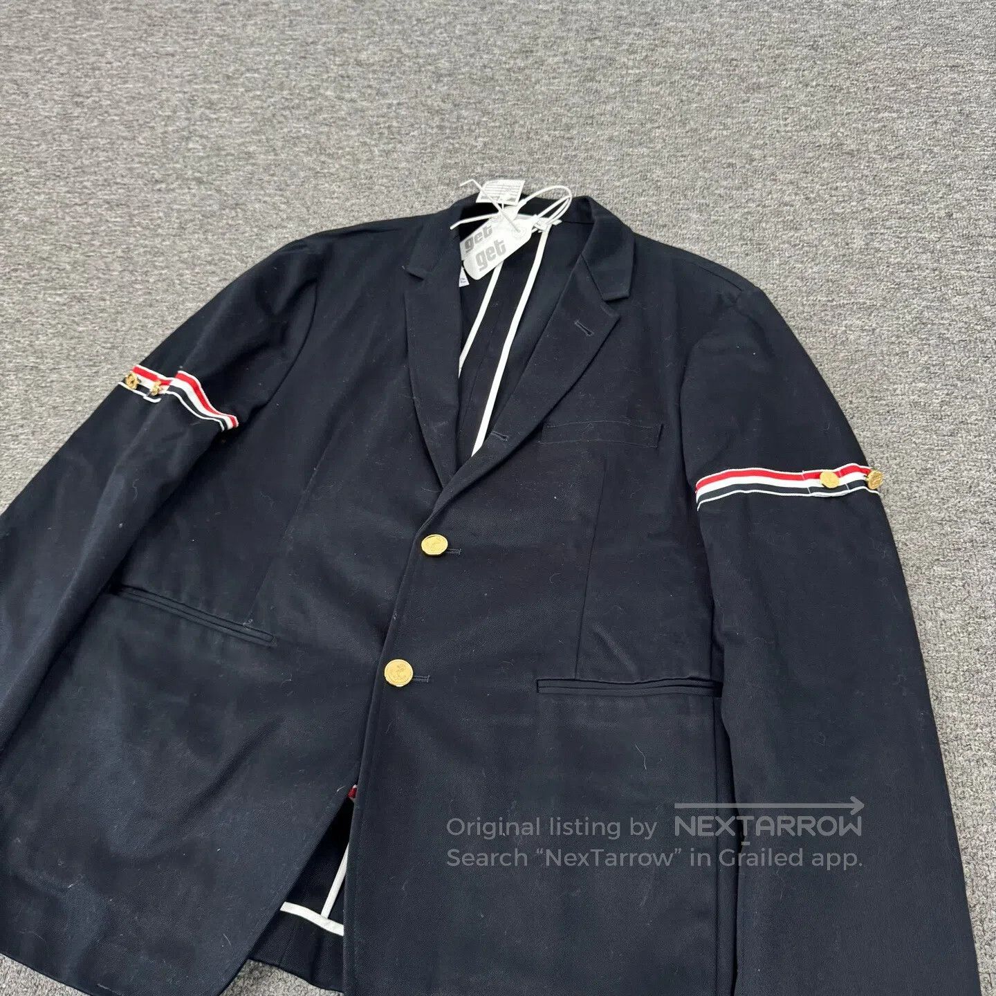 Thom Browne Thom Browne Sleeve cuff with gold buckle; casual suit jack Size US M / EU 48-50 / 2 - 3 Thumbnail