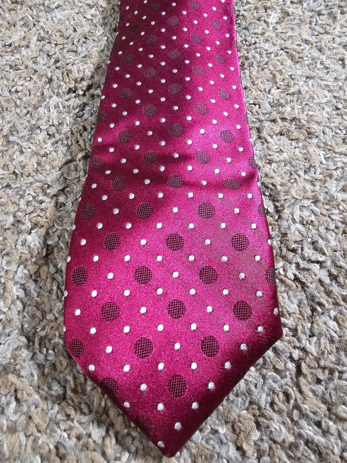 Michael Kors Michael KORS Necktie 100% Silk Pink Purple Polka Dots Size ONE SIZE - 2 Thumbnail