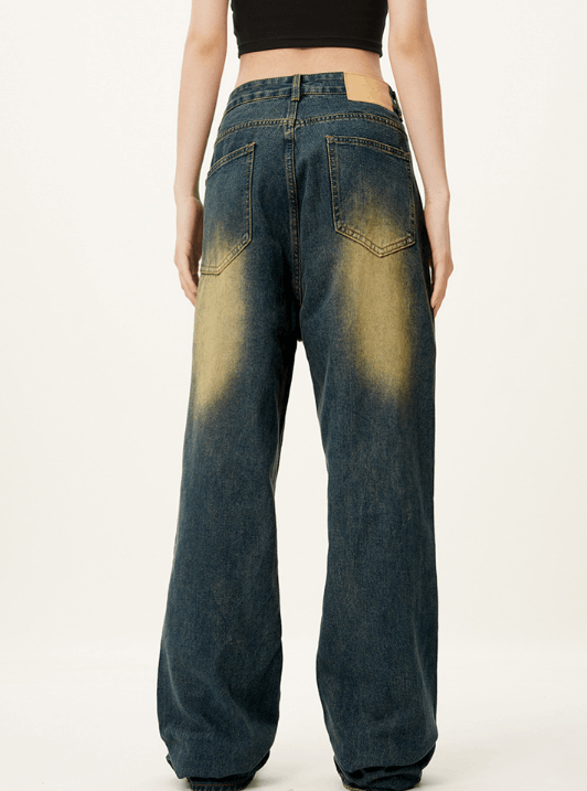 Japanese Brand × Jean American retro distressed washed loose jeans for men Size US 32 / EU 48 - 5 Thumbnail