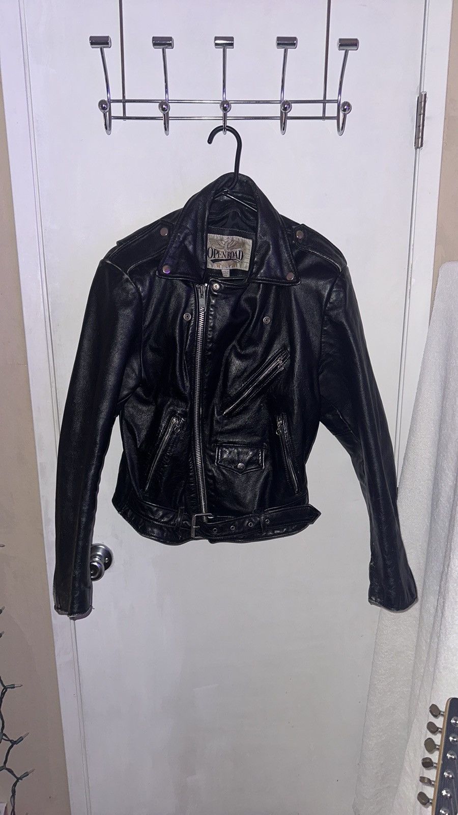 Other Vintage Black Leather Motorcycle Jacket size 40 (large) Size US L / EU 52-54 / 3 - 9 Thumbnail