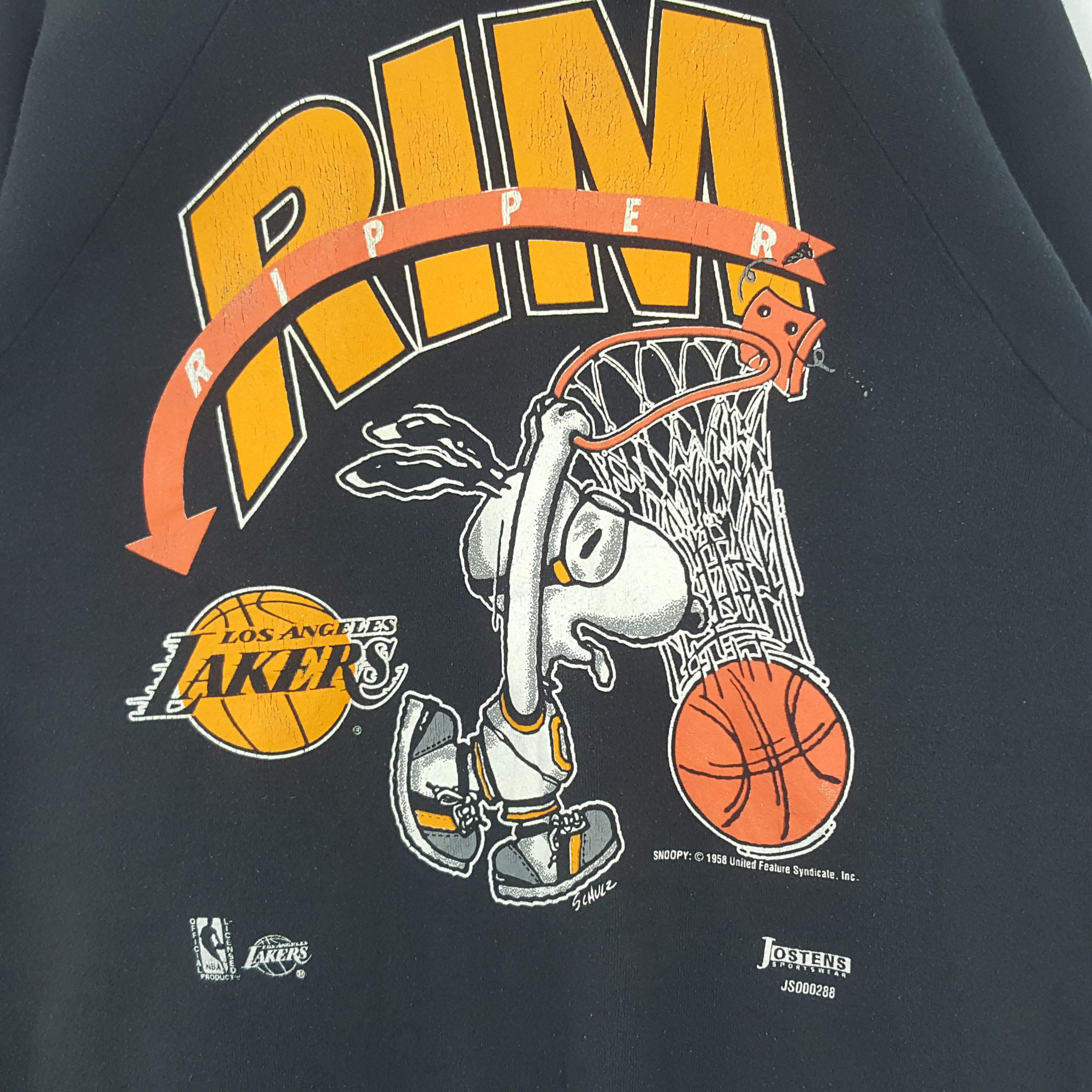NBA × Vintage Vintage Lakers X Snoopy Rim Ripper Basketball 90s Sweatshirt Size US L / EU 52-54 / 3 - 2 Thumbnail