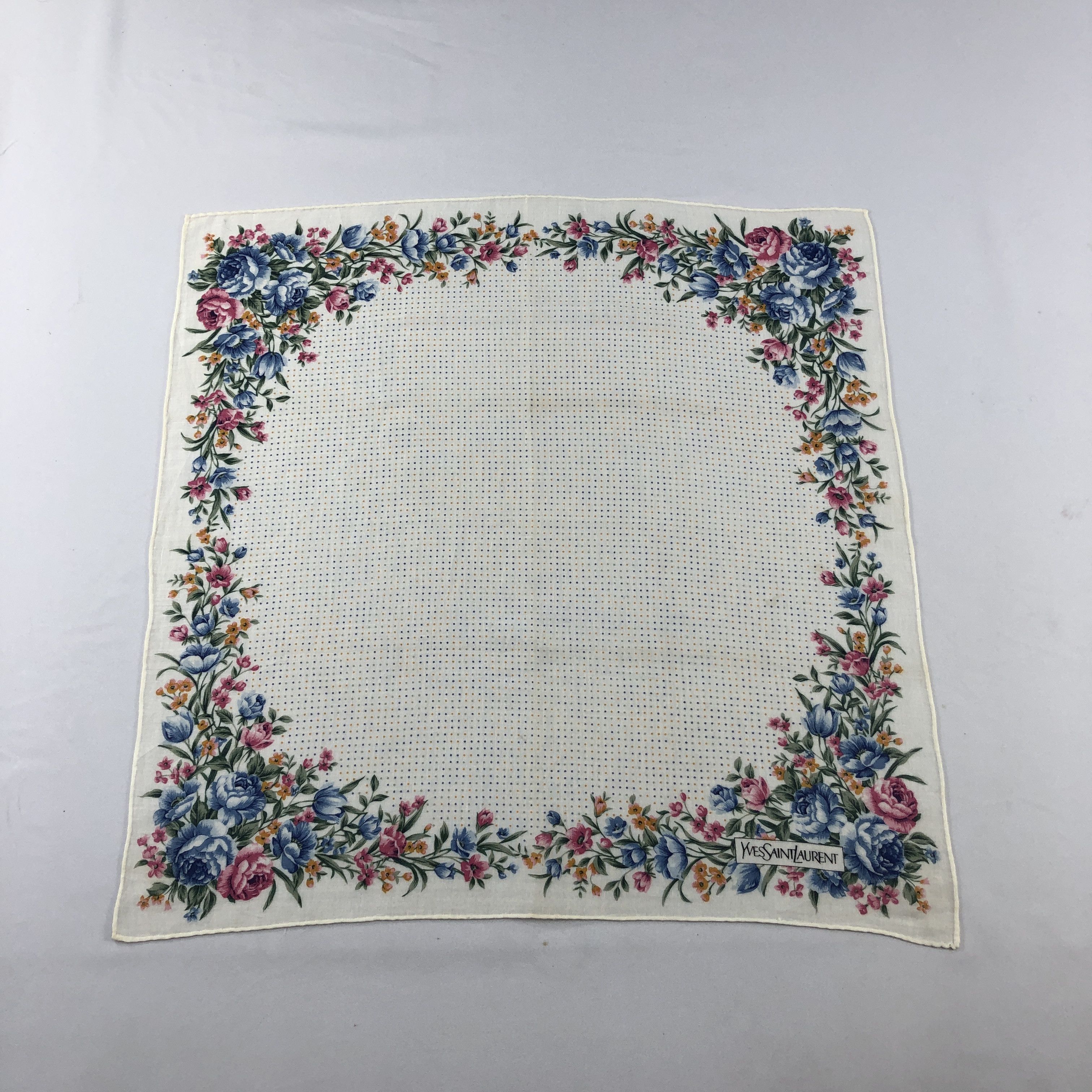 Yves Saint Laurent YSL Floral Handkerchief Neckerchief Bandana H3036 Size ONE SIZE - 1 Thumbnail