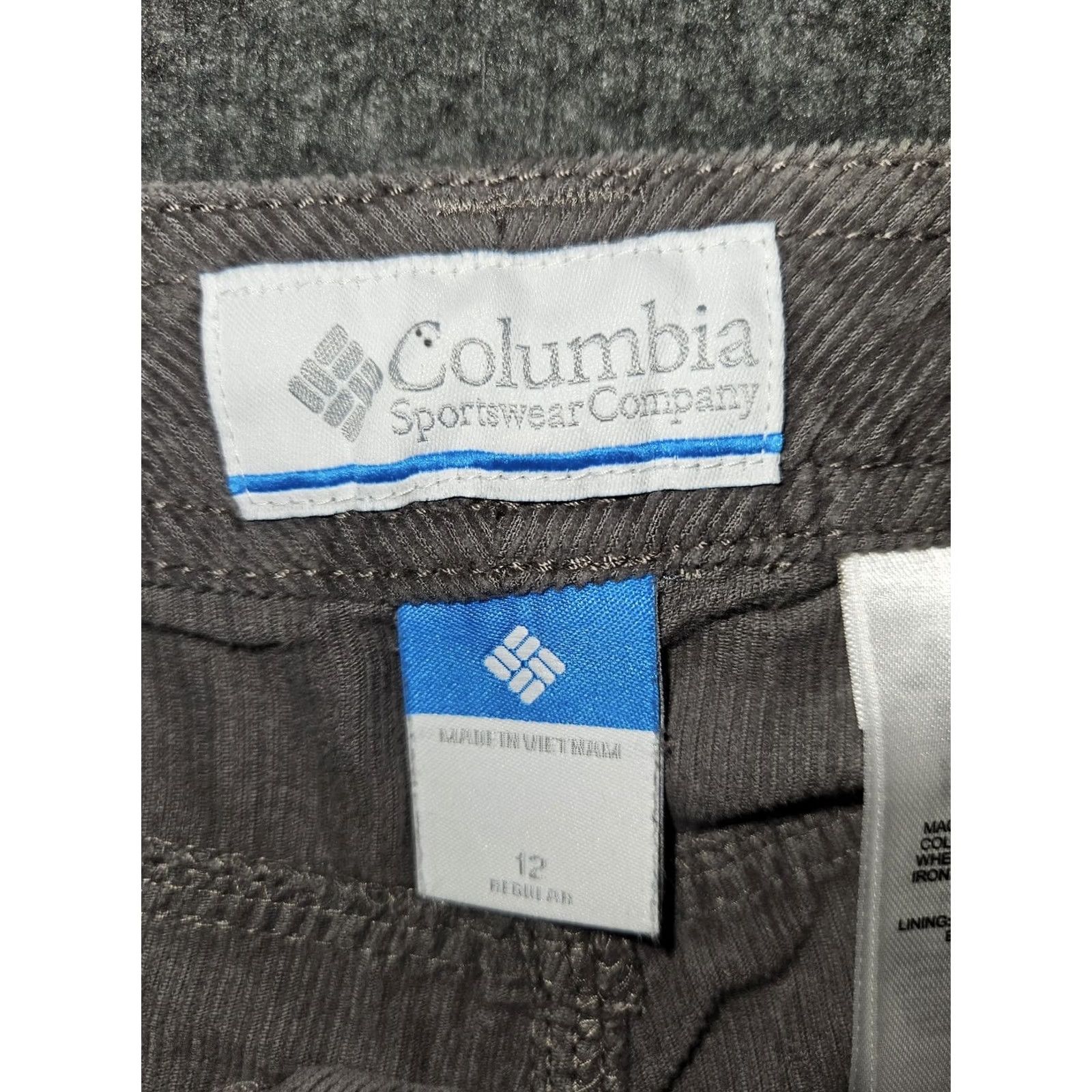 Vintage Columbia Pants Womens 12 Gray Corduroy Straight Leg Pockets AL8334 Size 34" / US 12 / IT 48 - 2 Thumbnail